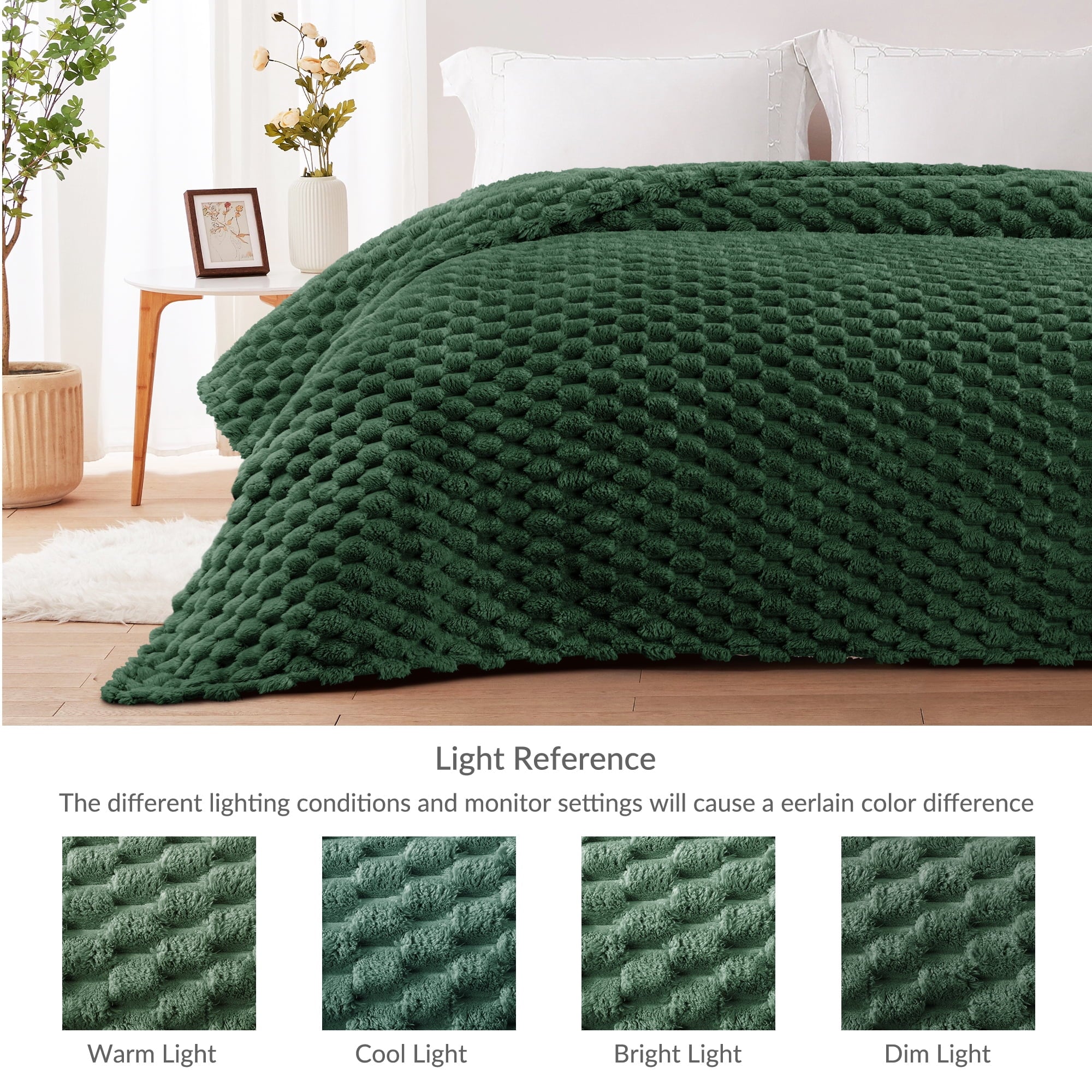 50"x60" Throw Blanket for Couch with Expanded 3D-Jacquard Pattern, Fuzzy Soft Cozy Exquisite Blankets or All Season, ... - Image 5