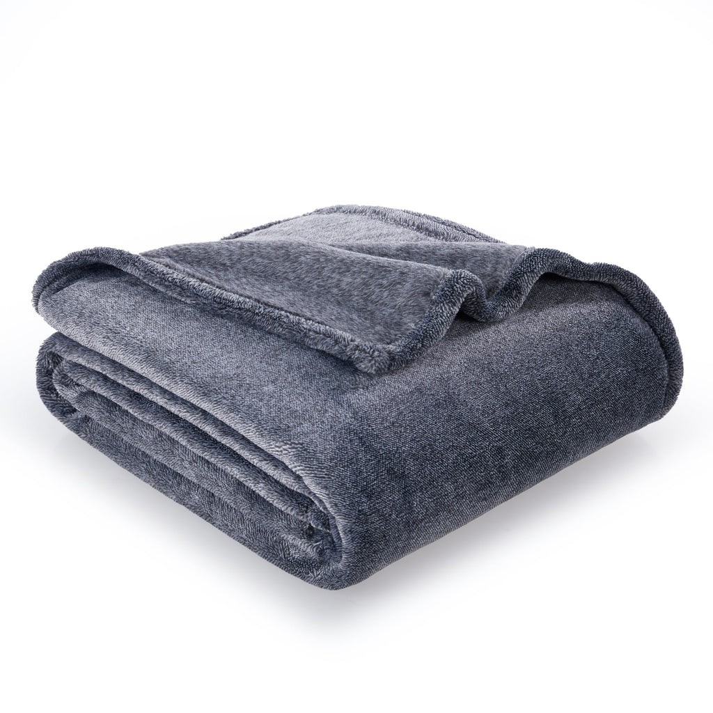 Plush Heathered Soft Oversized Throw Blanket, Gray - Image 3