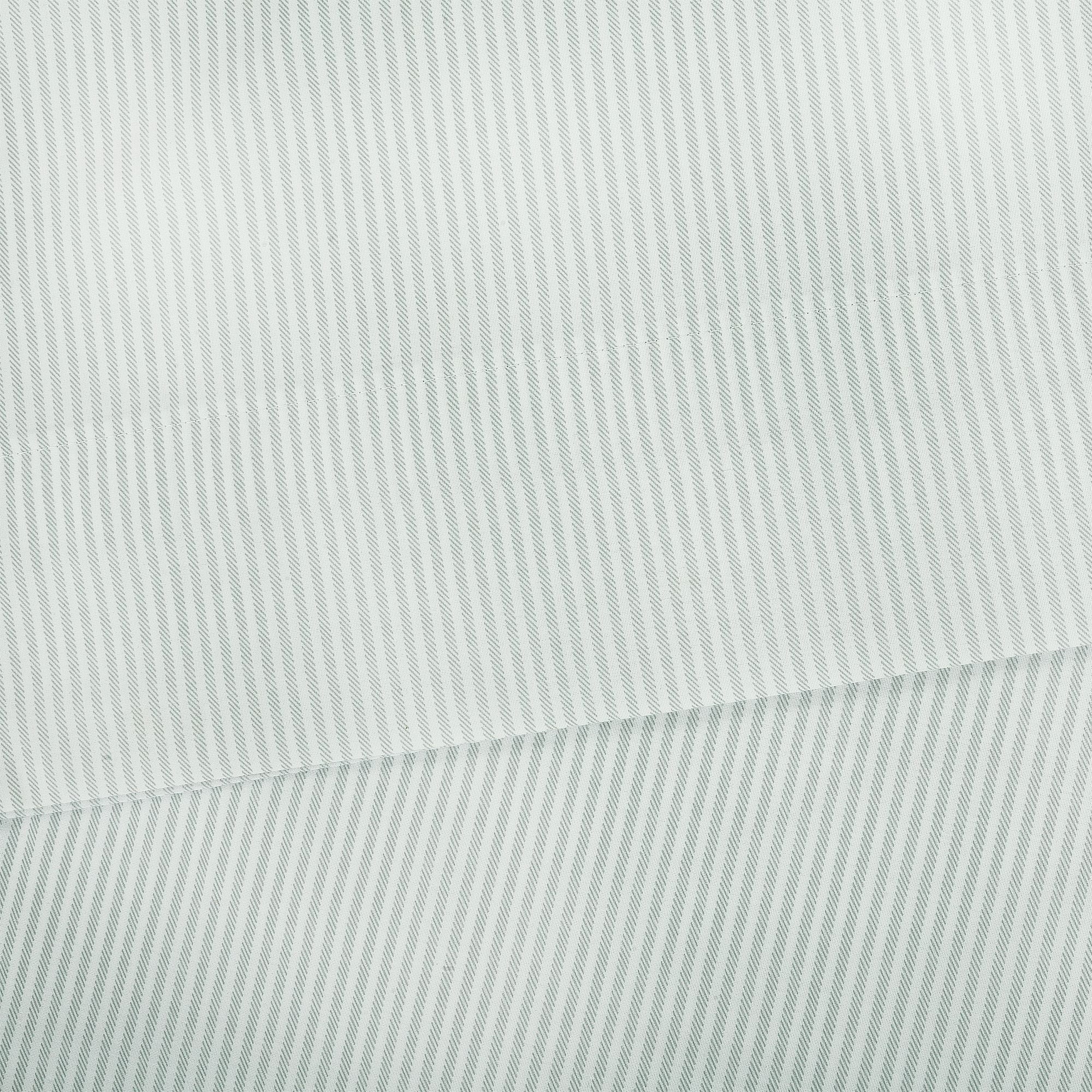 Easy Care 300 Thread Count Cotton Rich Percale Sheet Set, King, Grey Stripes - Image 2