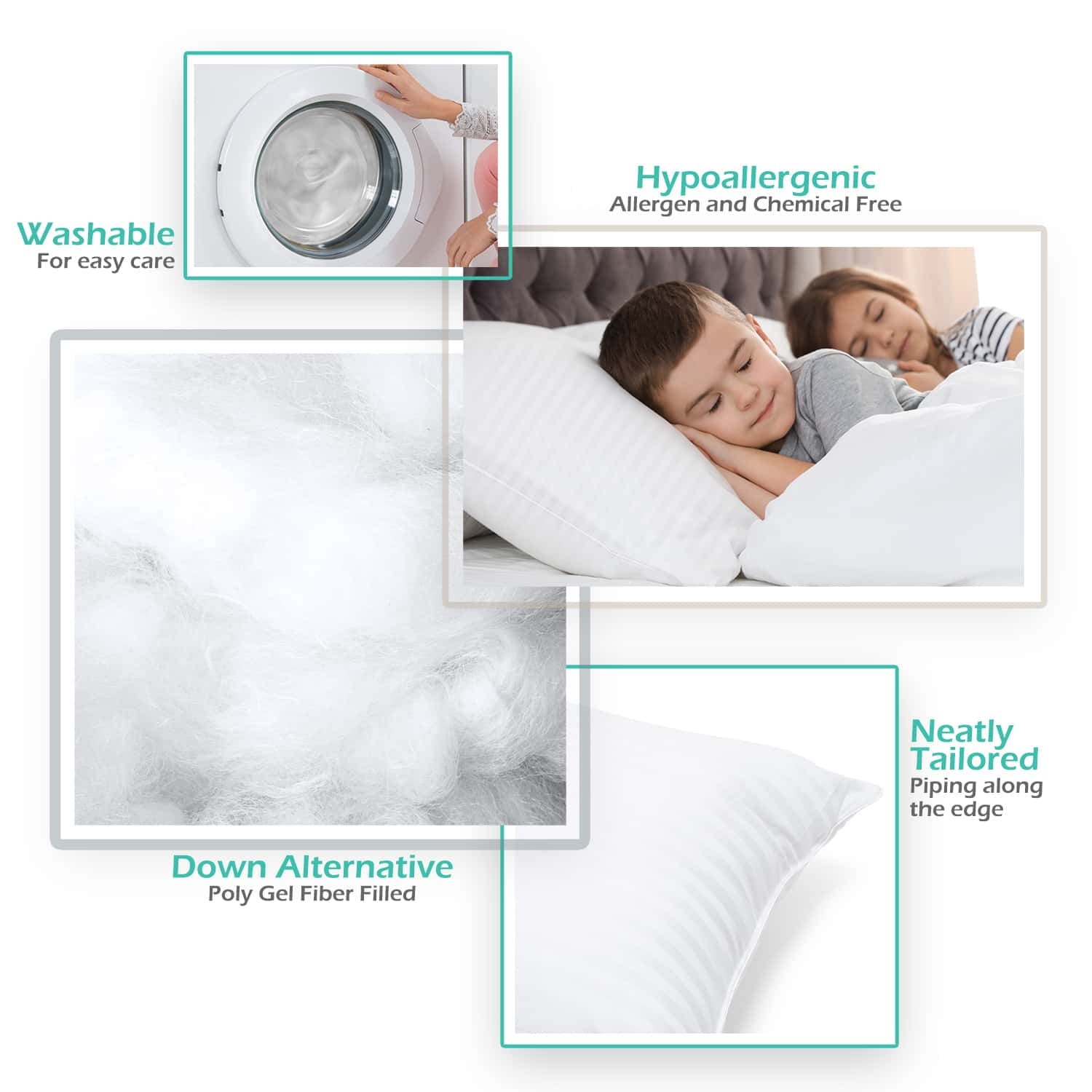LammaLoe Down Alternative Pillow, Stanard/Queen Pillows for Bed, Soft Supportive Hotel Quality Pillows - Image 3