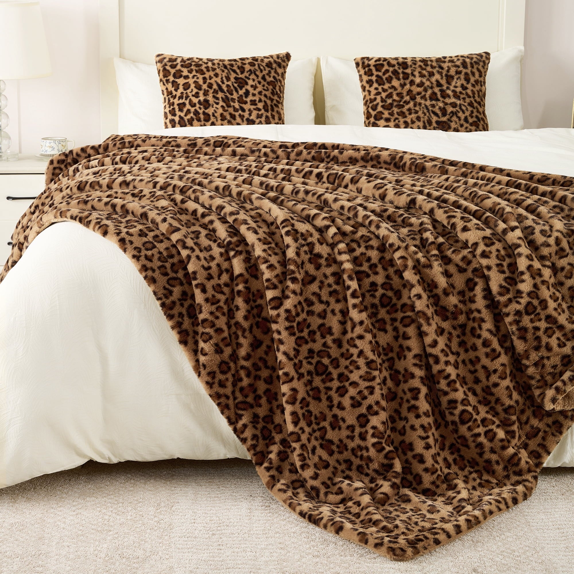Leopard Print Throw Blanket Soft Cozy Fluffy Plush Cheetah Print Blanket for Home Decor,50"x60",Brown - Image 6