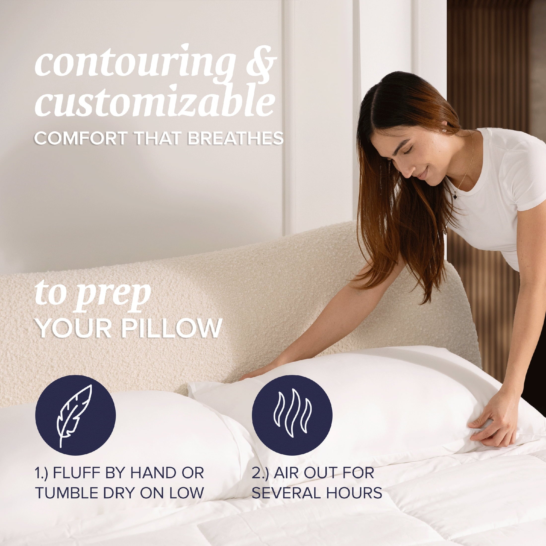 Beckham Hotel Collection Customizable Memory Foam Queen Pillow 1Pack, Adult - Image 5