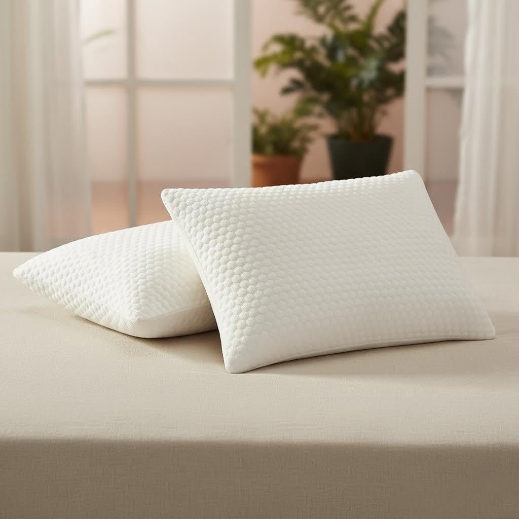 YV Queen Size Latex Pillow (2 Pack)  Shredded Natural Latex Cooling Bed Pillows for Side & Back Sleepers, Medium Firm Support, Breathable Hy - Image 4