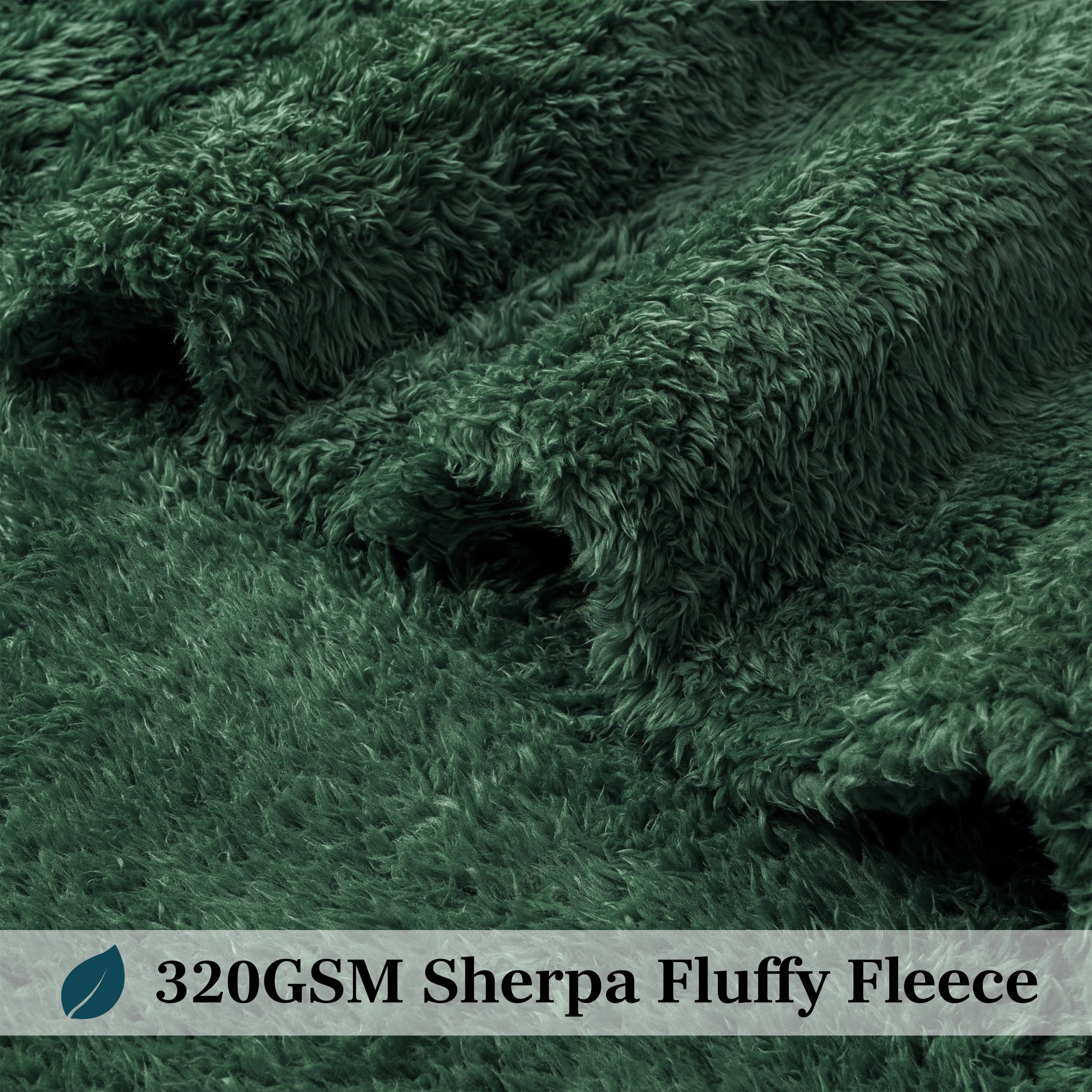 PAVILIA Sherpa Throw Blanket For Couch Sofa, Emerald Green Fluffy Warm Plush Blanket for Bed, Cozy Super Soft Lightweight Throw, Fuzzy Decor - Image 4