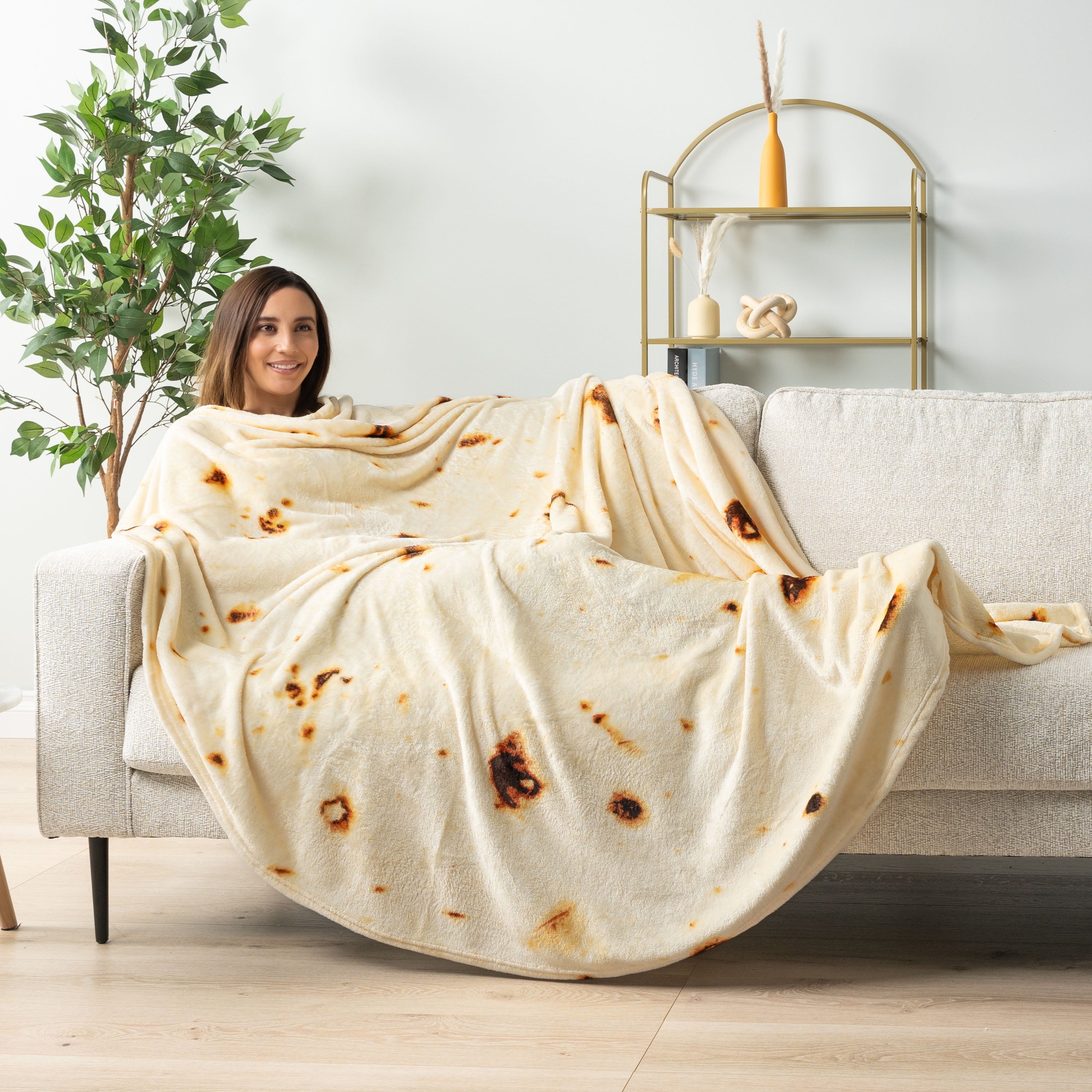Burrito Tortilla Blanket, Double Sided Taco Flour Wrap Novelty Throw for Adult Kid Teen, Realistic Food Blanket, Funn... - Image 4