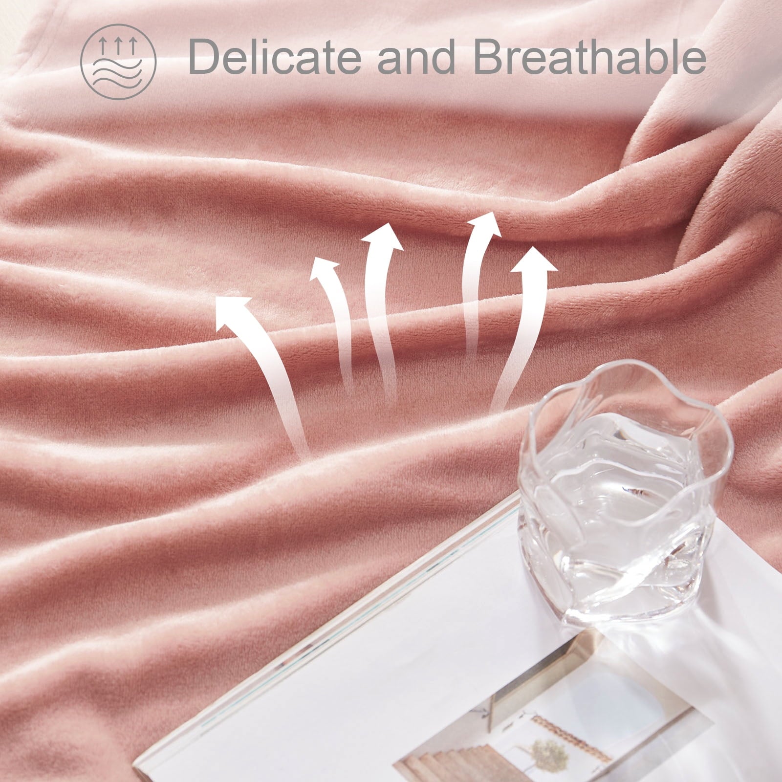 Fleece Throw Blanket for Couch, Sofa, Super Soft and Warm Blankets, Pink Throw All Season Use, Cozy, Plush, Lightweig... - Image 4