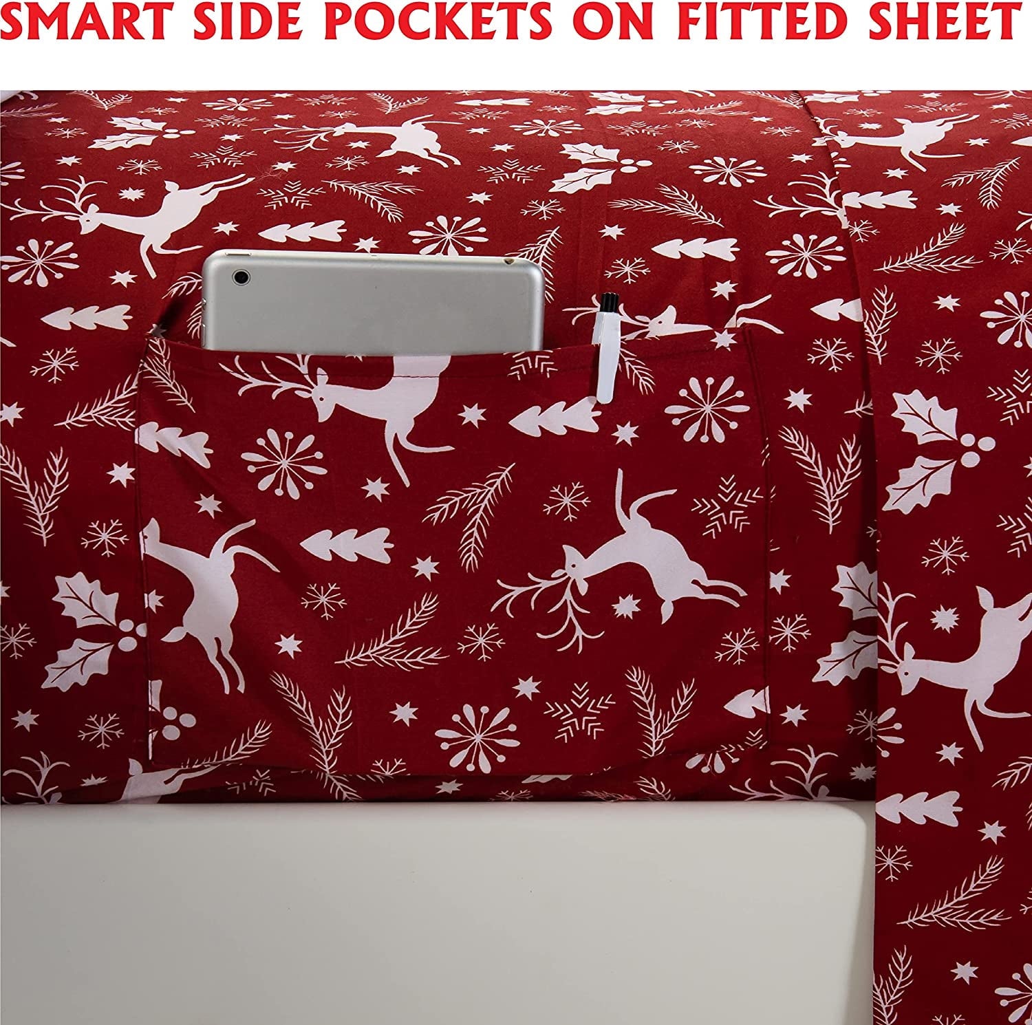 Luxury Soft Bed Sheets Holiday Pattern 1500 Thread Count Percale Egyptian Quality Softness Wrinkle and Fade Resistant... - Image 3