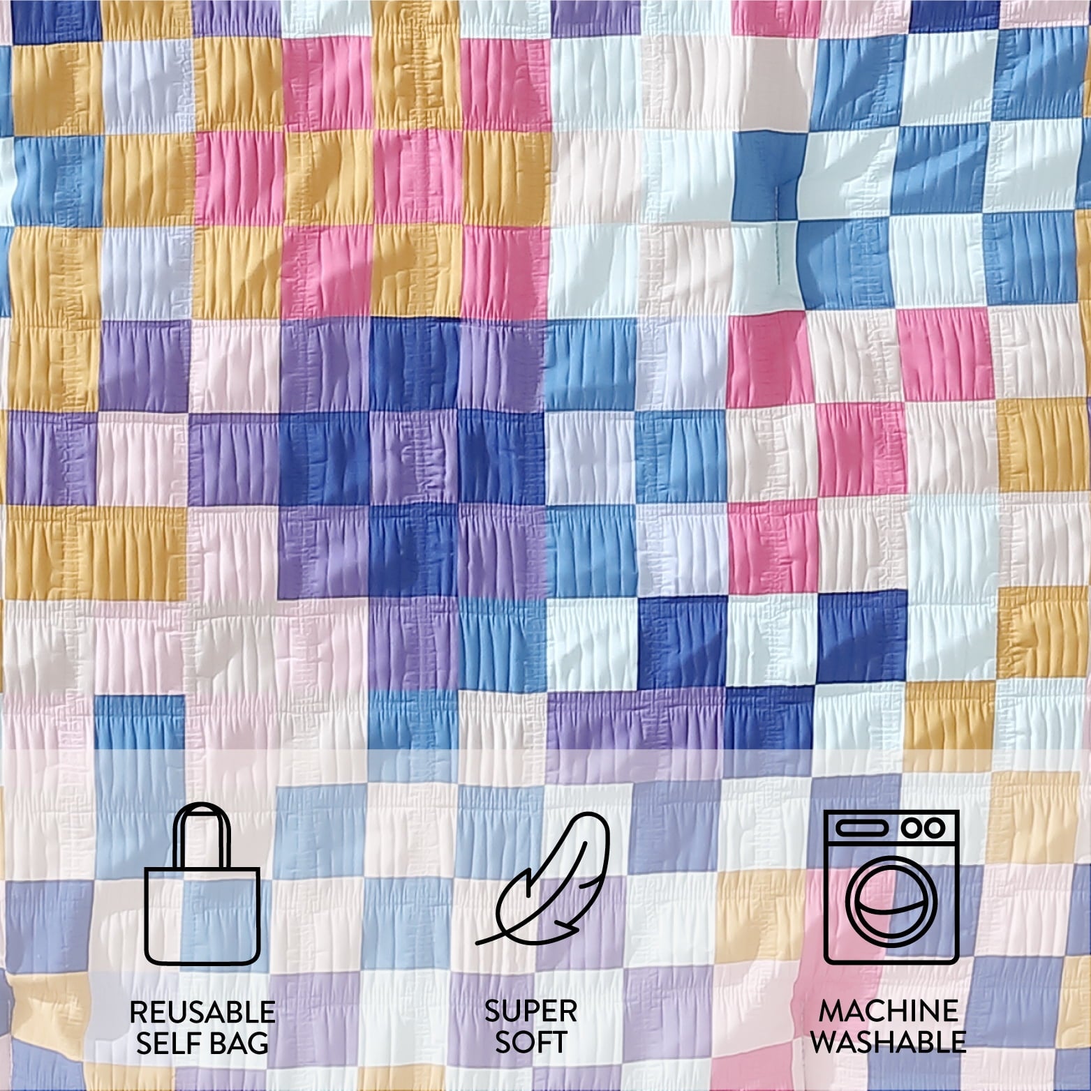 2-Piece Textured Multi-Check Comforter Set, Twin/TwinXL - Image 4