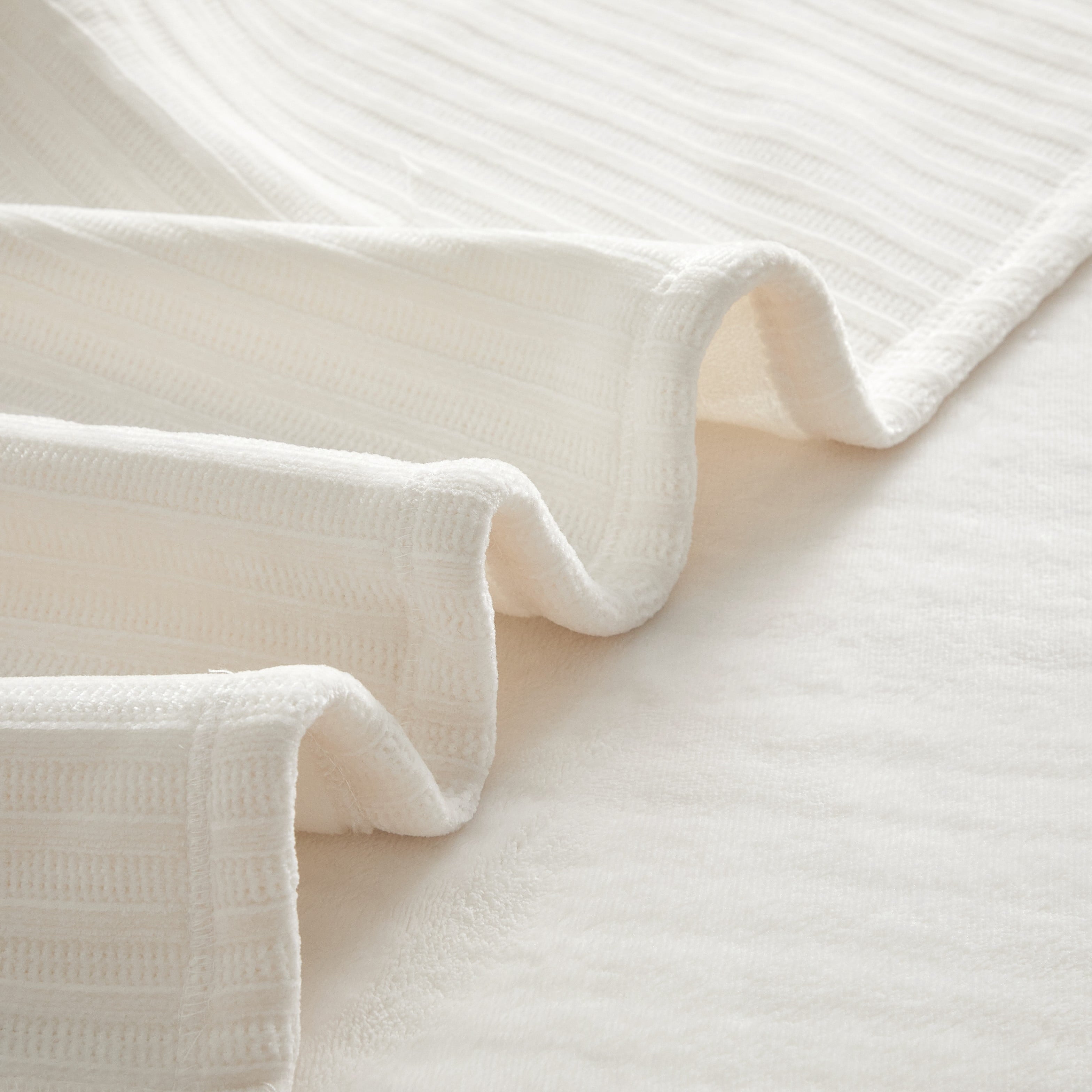 Cozy Chenille Reverse to Plush Soft Couch Throw, Vanilla Dream, Standard Size - Image 3