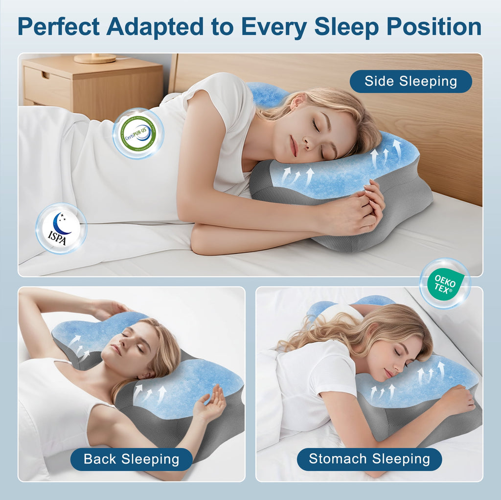 KAIPARA Memory Foam Cervical Pillow for Sleeping Support - Orthopedic Bed Pillow for Neck, Shoulder Pain Relief, Adults, Side Sleeper Pillow - Image 4