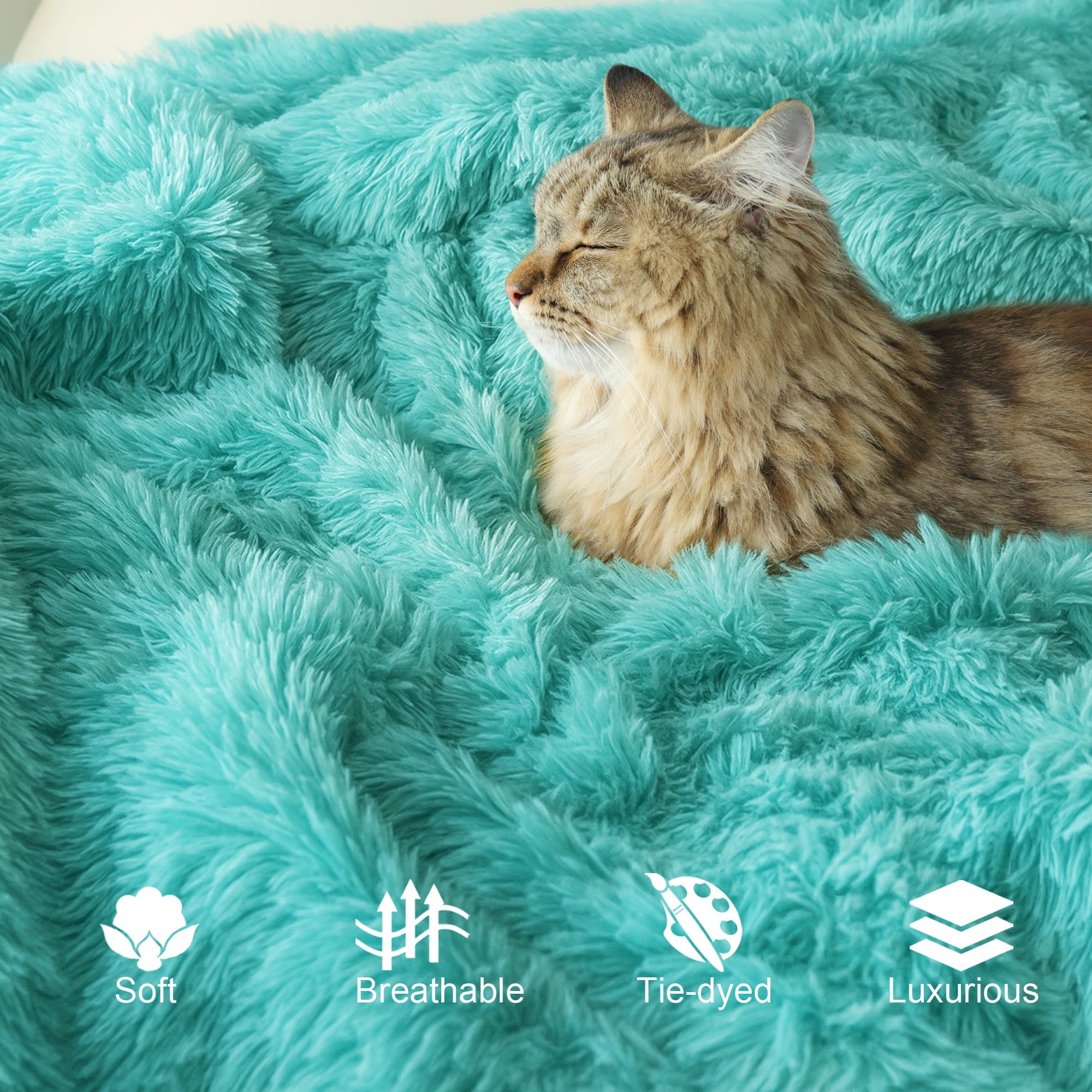 Fuzzy Faux Fur Throw Blanket, Reversible Shaggy Sherpa Fleece Blankets,Fluffy Plush Warm Throws for Couch, Bed, 50x60... - Image 4