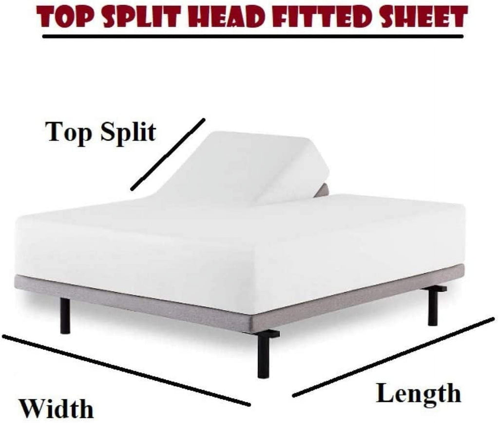 Top Split King 100% Egyptian Cotton 1000 Thread Count, Adjustable Beds -Top Split King Sheets Sets (4 Pcs) Split Down... - Image 5
