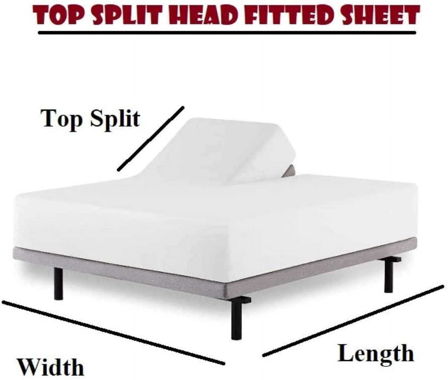 Top Split King 100% Egyptian Cotton 1000 Thread Count, Adjustable Beds -Top Split King Sheets Sets (4 Pcs) Split Down... - Image 5