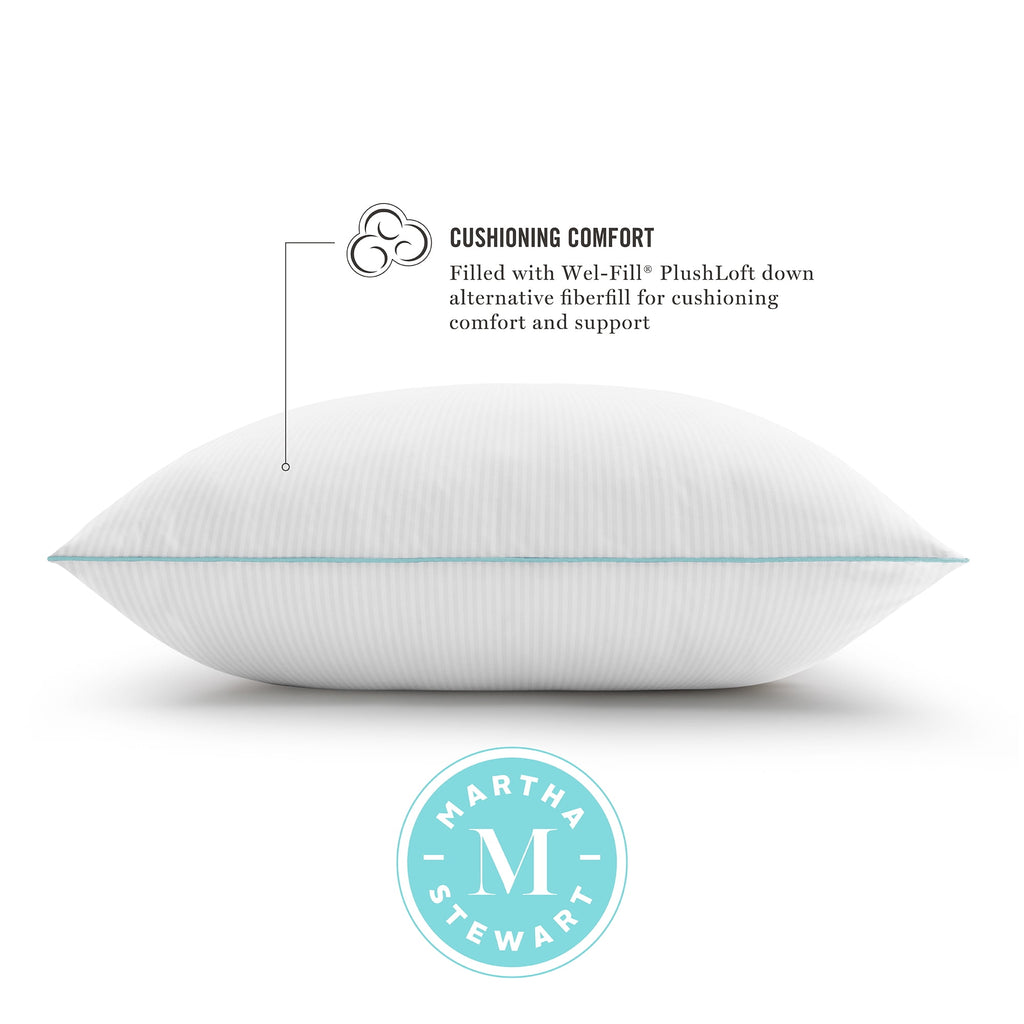 Classic Stripe Bed Pillows Standard / Queen Size Set Of 2, Enhanced Loft Plush Pillow for All Sleep Positions, 20" x ... - Image 4