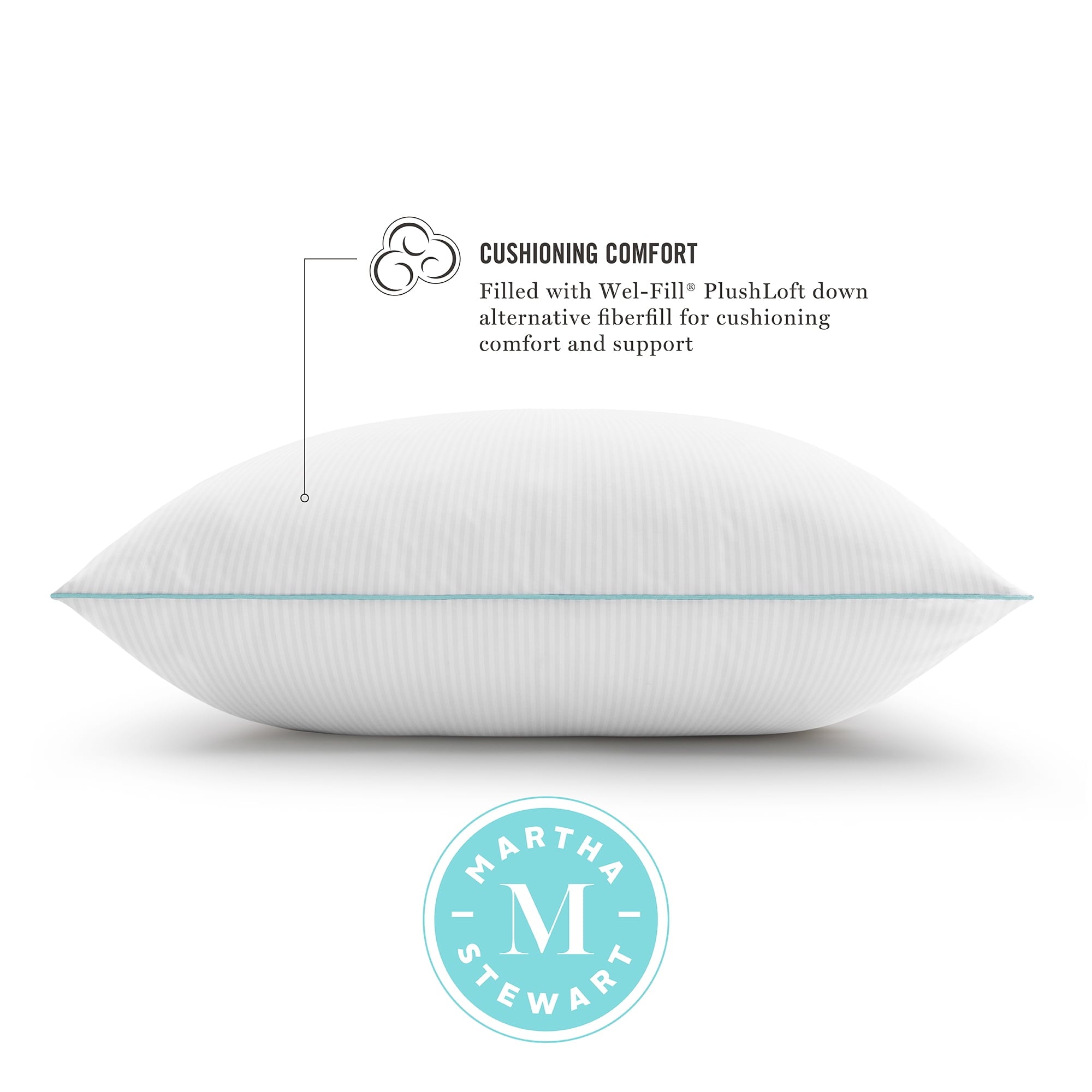 Classic Stripe Bed Pillows Standard / Queen Size Set Of 2, Enhanced Loft Plush Pillow for All Sleep Positions, 20" x ... - Image 4