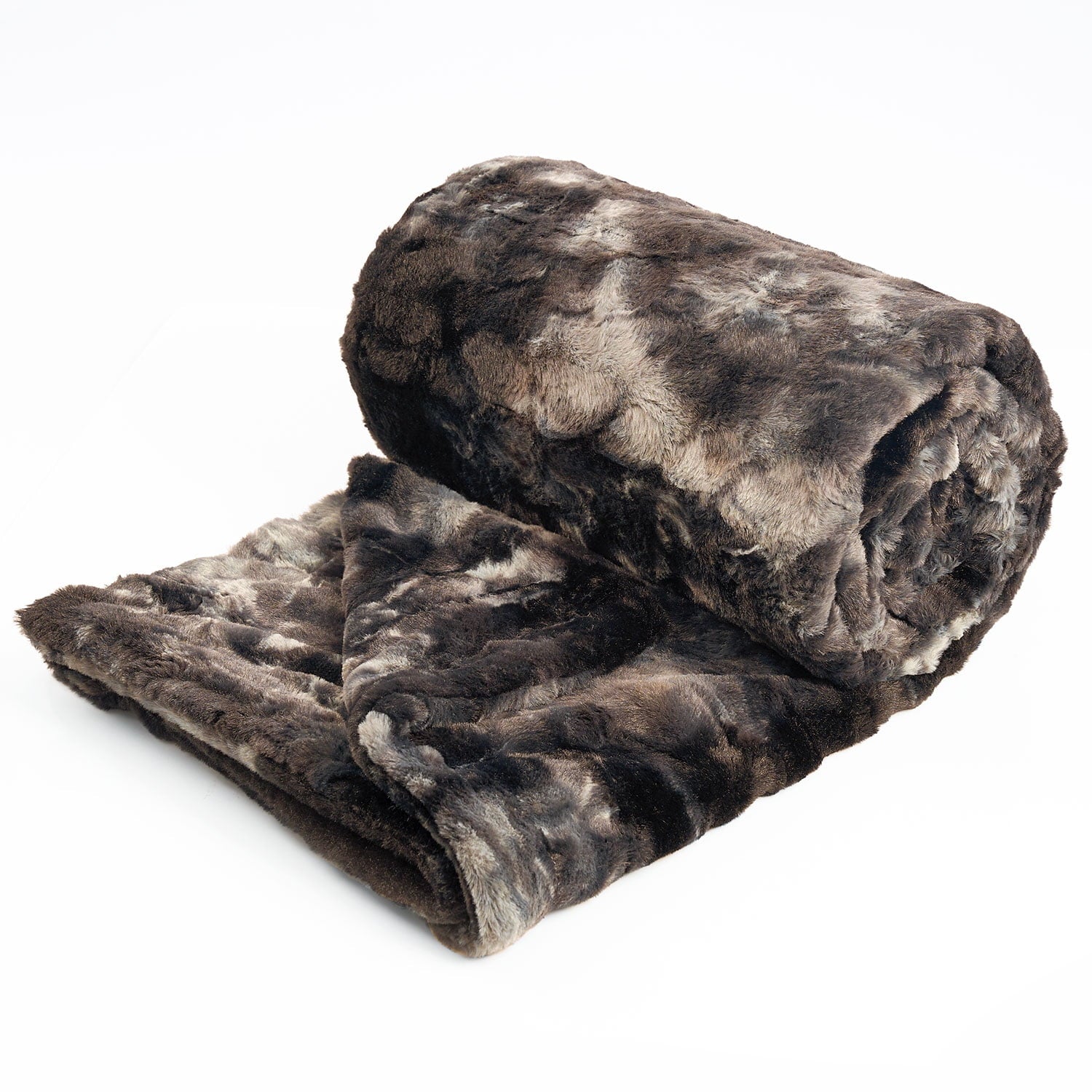 MOOFUN Faux Rabbit Fur Throw Blanket- 50x60 inches, Soft Fluffy Cozy Warm Fuzzy Machine Washable, Durable Blanket for Couch and Bed - Brown - Image 3