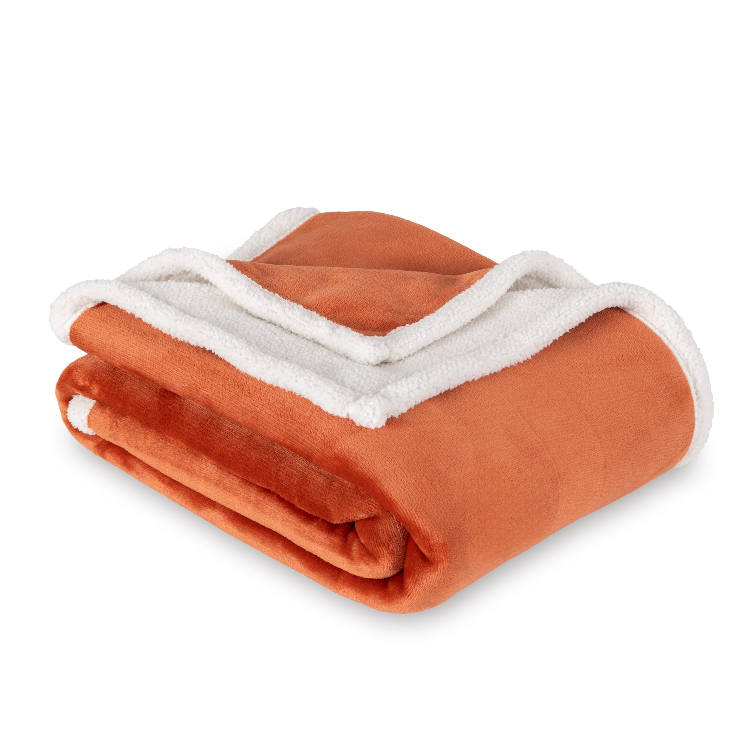 Mainstay Reversible Printed Velvet Plush and Hampshire Faux Shearling Soft Throw Blanket, Standard Size, Auburn Sun - Image 2
