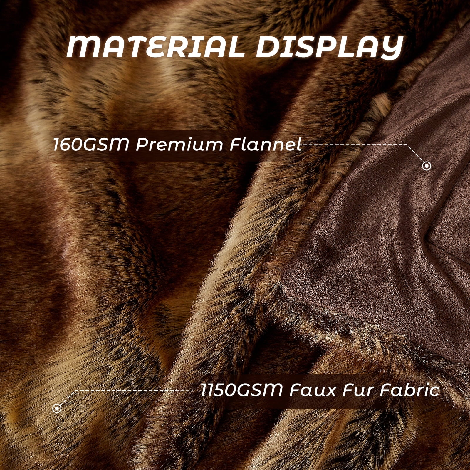 Luxury Faux Fur Throw Blanket for Bed Super Thick Warm Long Fluff Fuzzy Blankets for Bedroom Living Room, 60" x 80", ... - Image 6