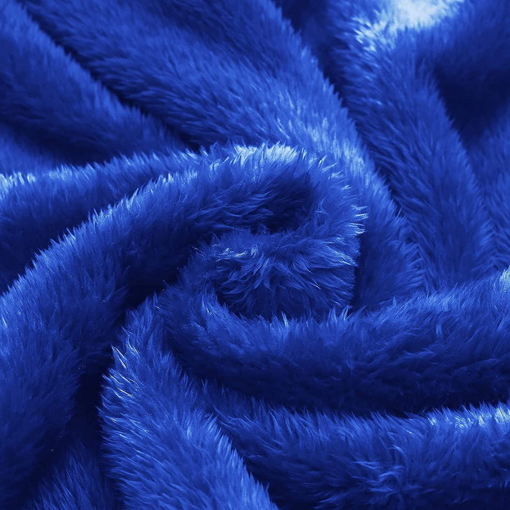Plush Fuzzy Fleece Throw Blanket (40" x 50", Cobalt Blue)- Soft, Warm and Lightweight - Image 3
