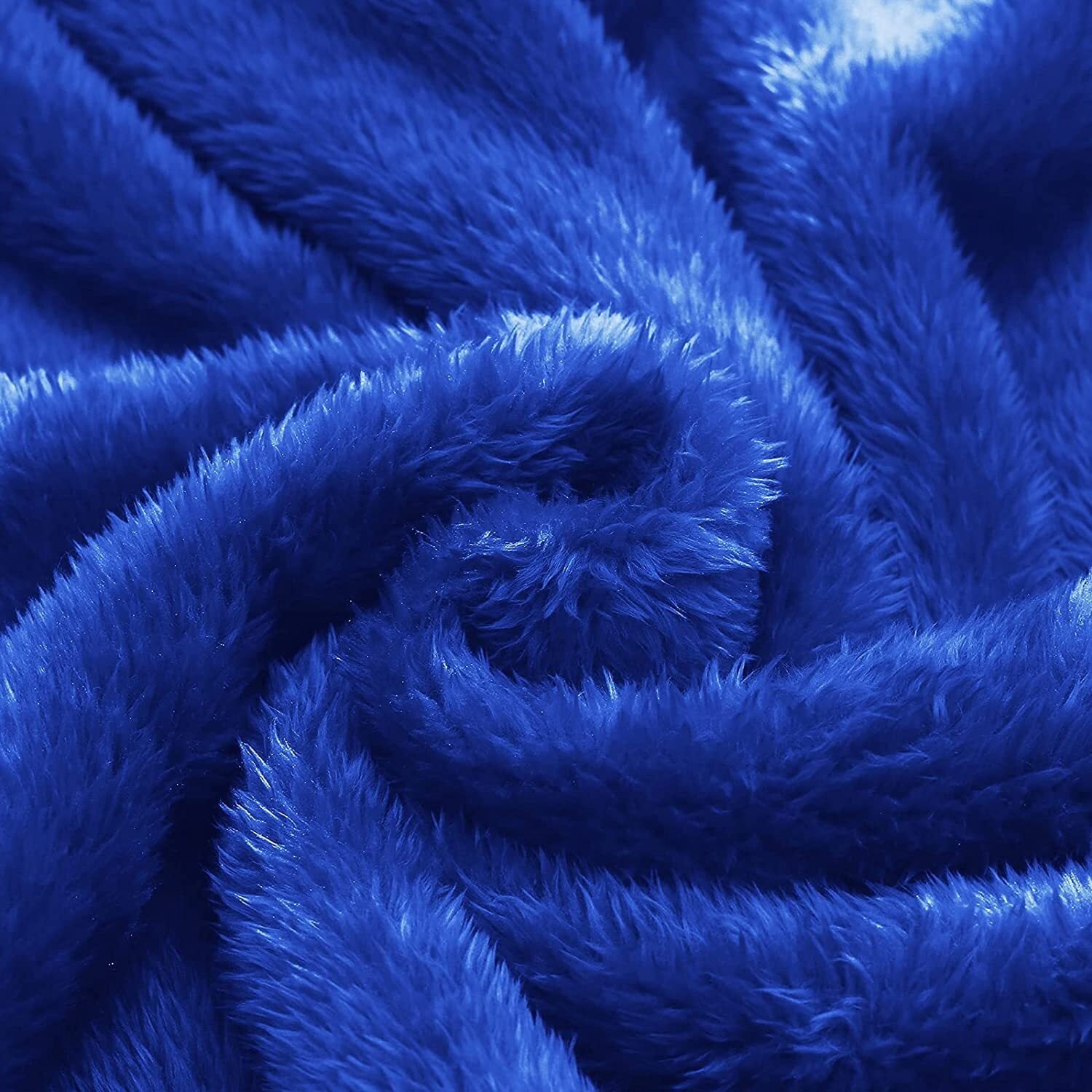 Plush Fuzzy Fleece Throw Blanket (40" x 50", Cobalt Blue)- Soft, Warm and Lightweight - Image 3