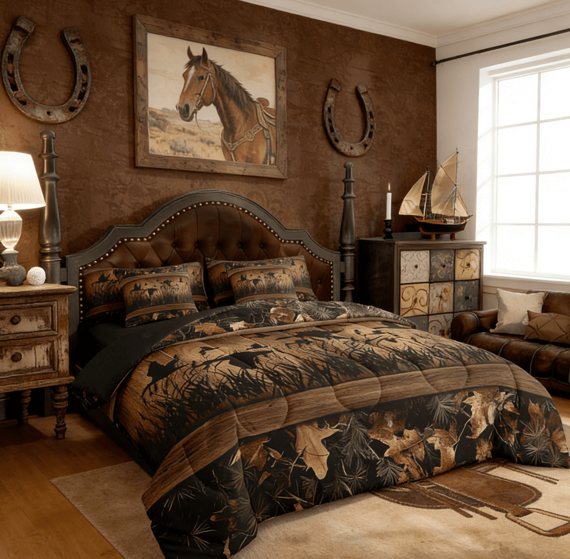 Erosebridal 7 Piece Camo Mallard Duck Comforter Set With Sheets Men Rustic Farmhouse Cabin Bed In A Bag Full,Hunting Woodland Duck Bedding S - Image 2