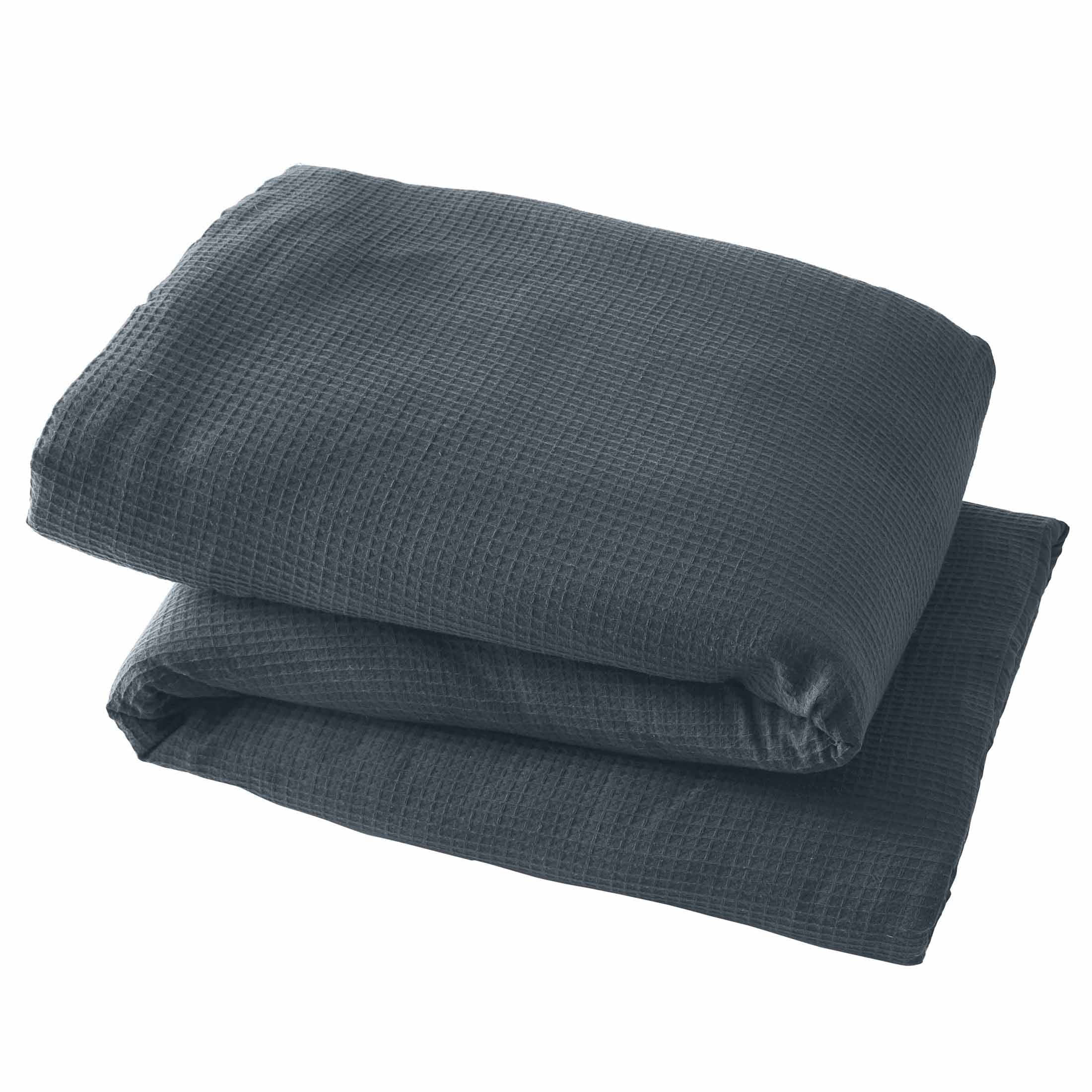 3-Piece Grey Waffle Comforter Set, Adult Full/Queen - Image 4