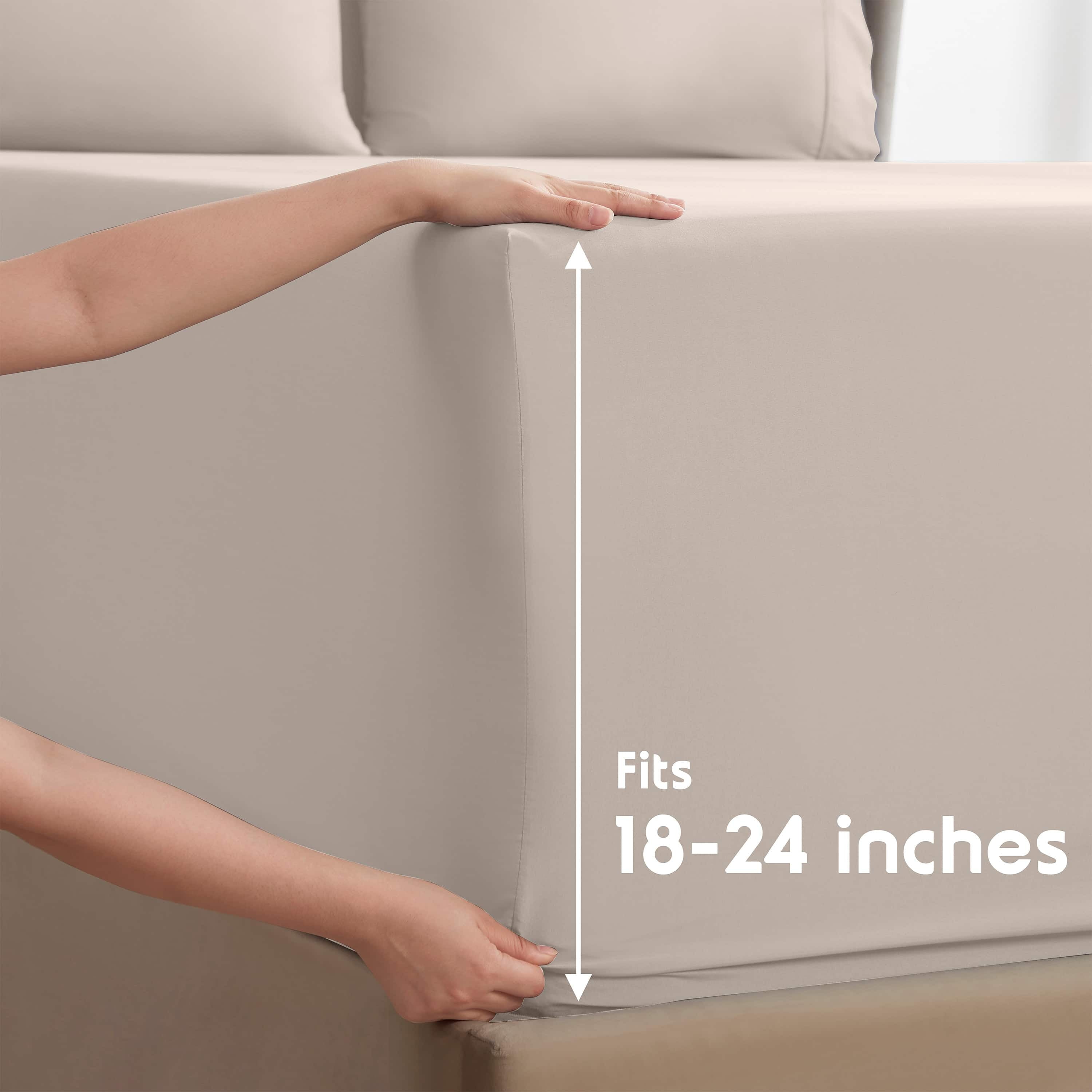 Extra Deep Pocket Full Sheets Set, 4 Piece, Fits 18"-24" Mattress, Breathable & Extra Soft Bed Sheets, Linen - Image 6