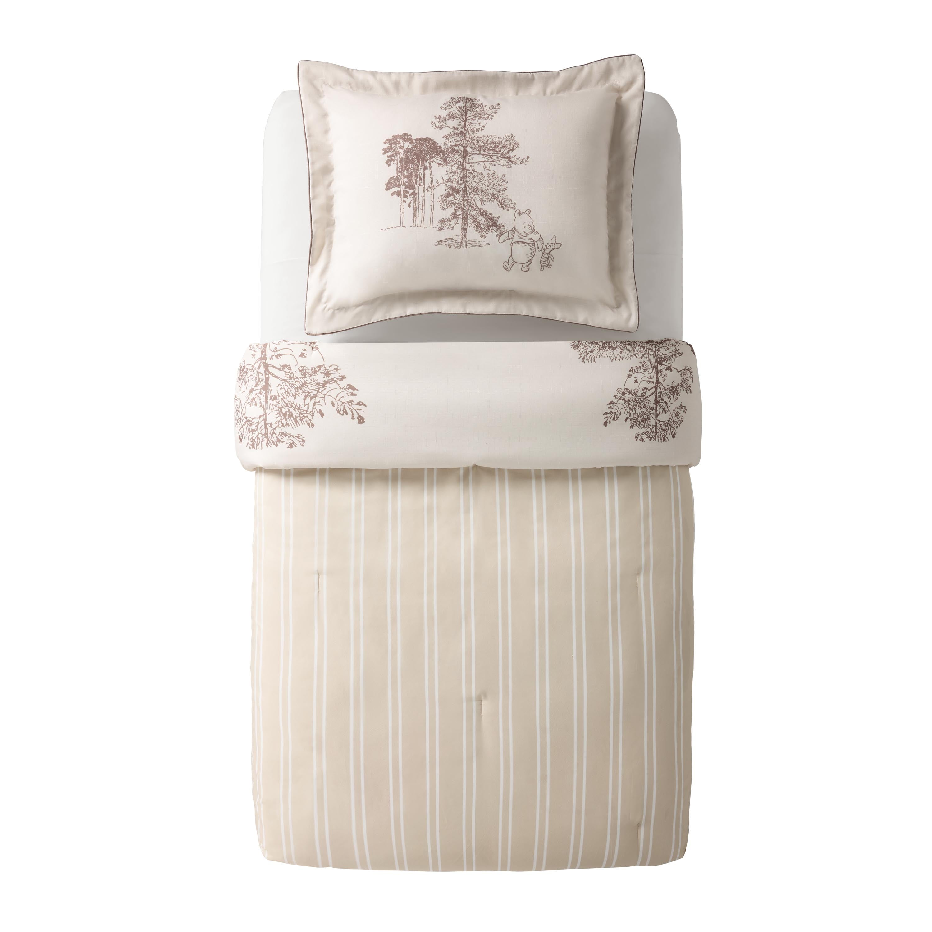 Winnie The Pooh Kids 2 Piece Khaki Comforter and Sham Bedding Set, Twin/Full - Image 4
