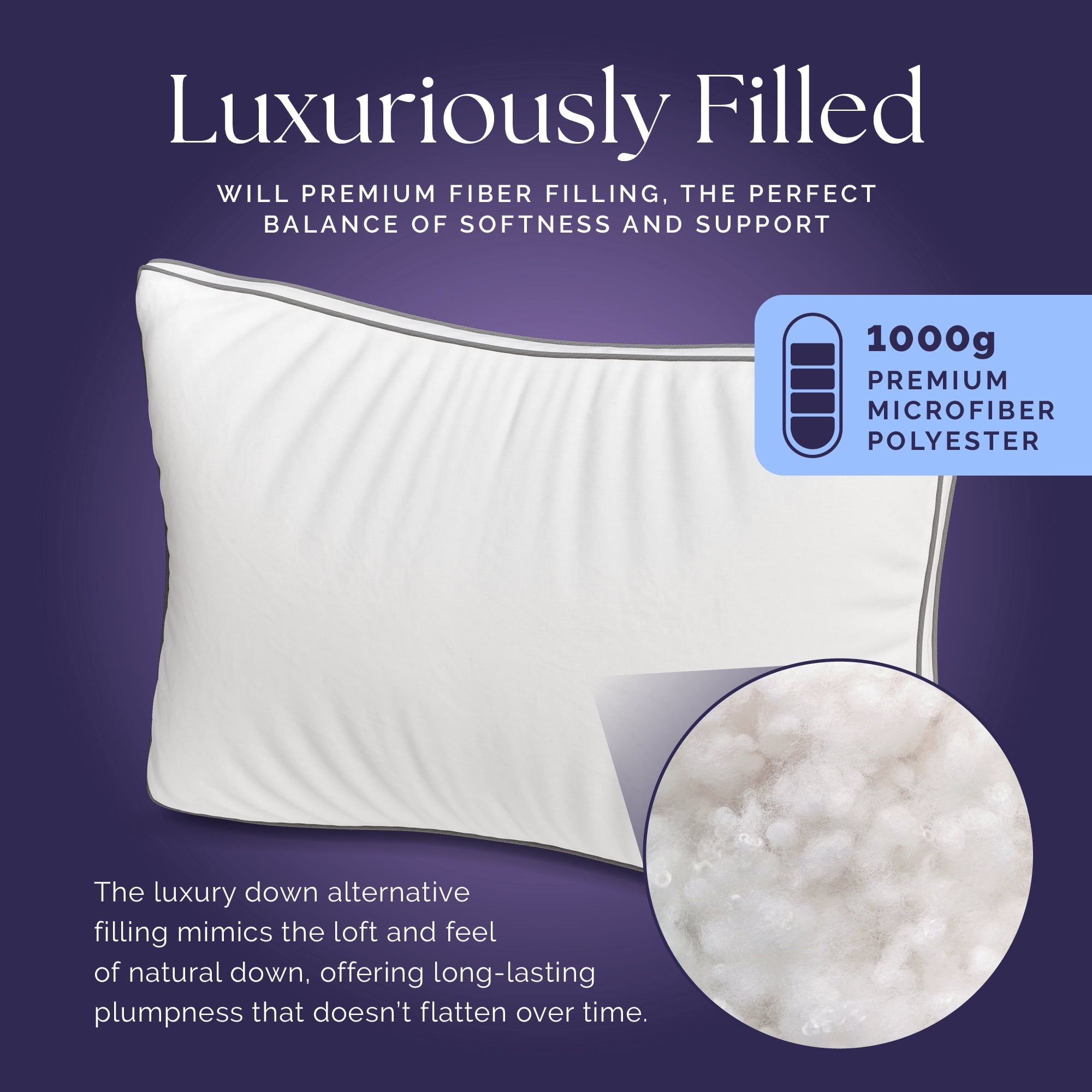 Bed Pillows Queen Size Set of 2 - Luxury Down Alternative Pillow - 5 Star Hotel Pillows for Back, Side and Stomach Sl... - Image 4