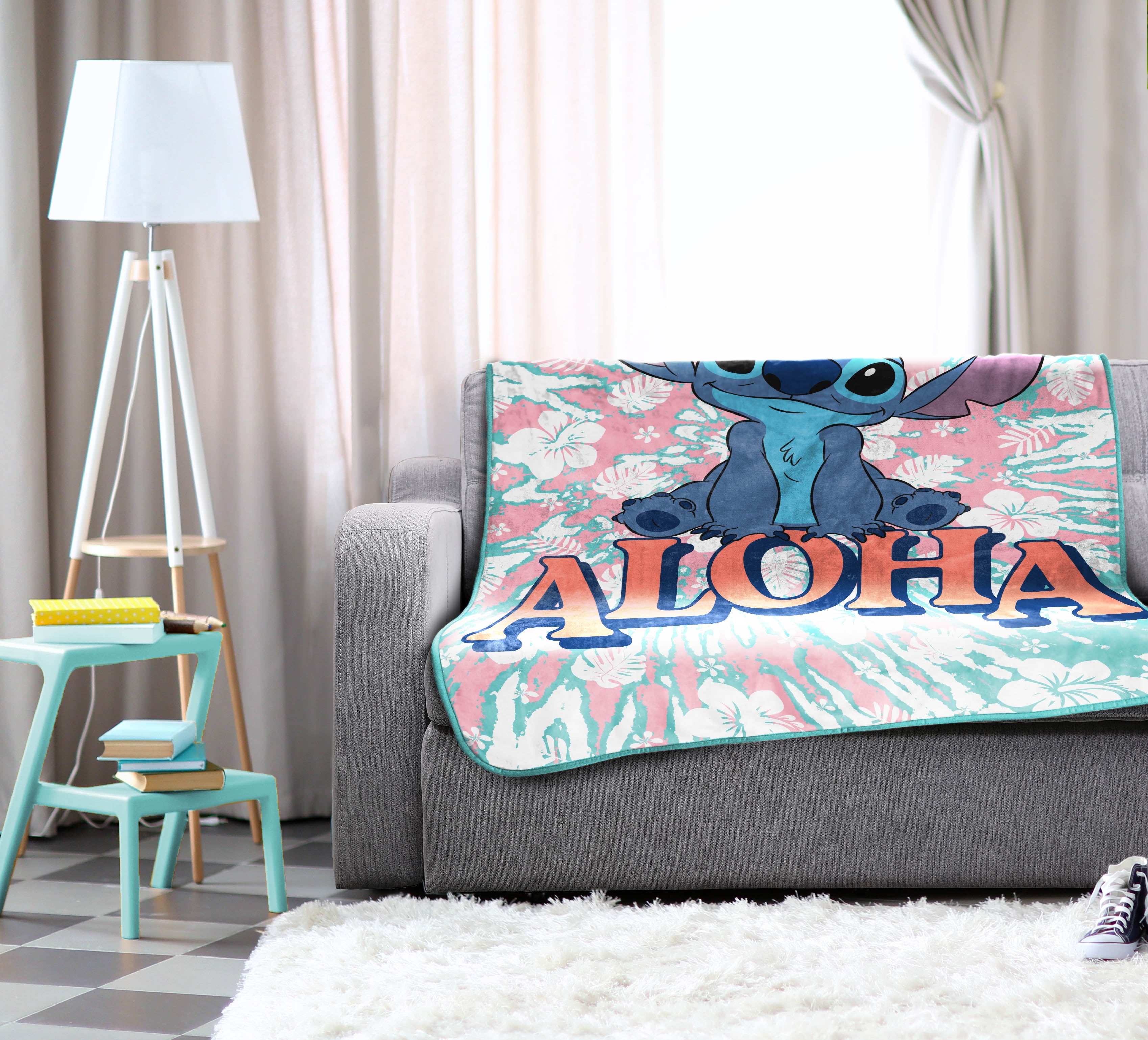 Lilo and Stitch Kids Throw Blanket, 46 x 60, Microfiber, Blue, Disney - Image 6