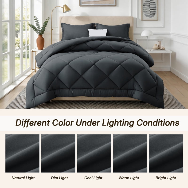 3 Pieces Queen Size Comforter Set, All Season Lightweight Breathable Bedding Set with 1 Down Alternative Comforter an... - Image 5