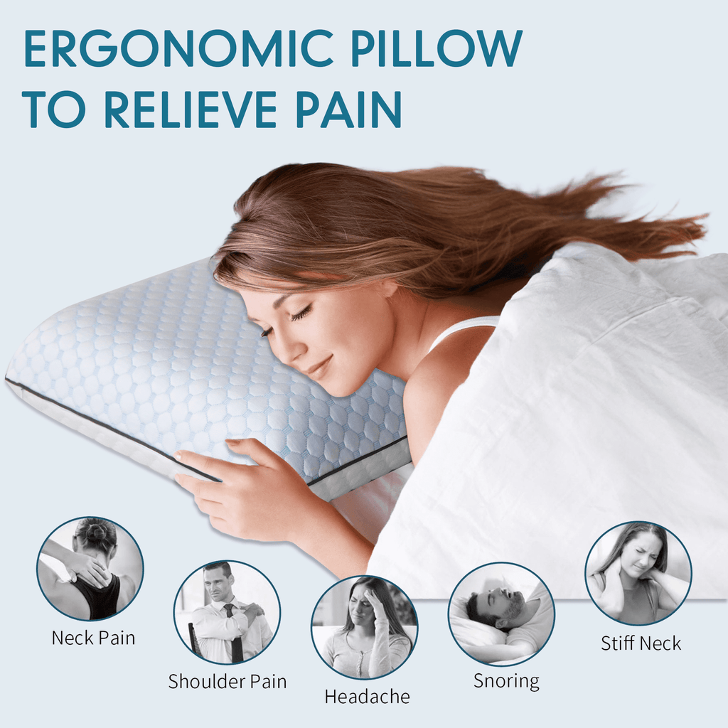 Gel Memory Foam Pillow, Queen Size Bed Pillow, Washable Cover, Cooling, Breathable Neck Pillow for Sleeping - Image 3