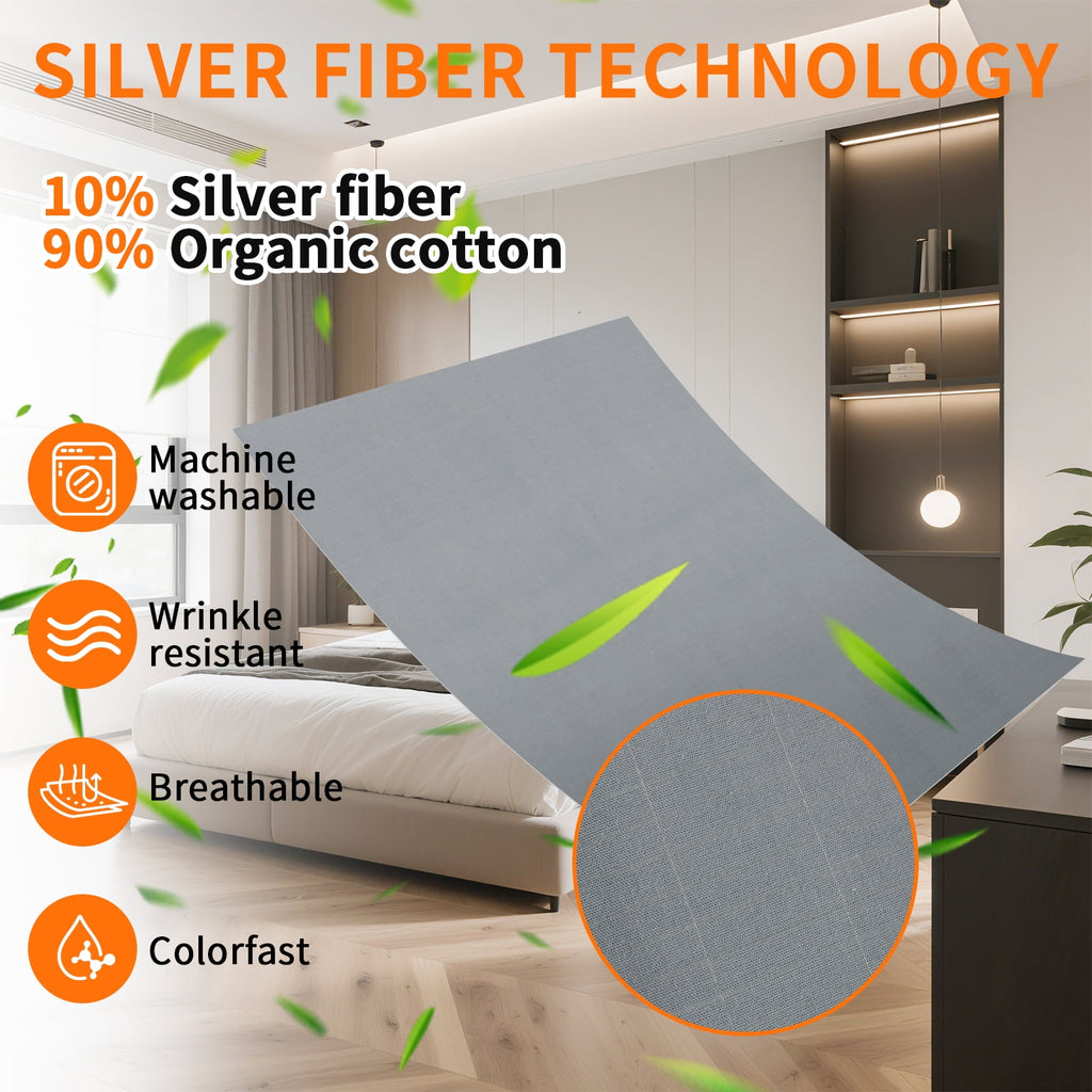 Grounding Sheets for All Mattress Sizes, Grounding Mat for Bed 10% Silver Fiber+90% Organic Cotton Grounding Sheets Sleeping Earth Grounded - Image 5