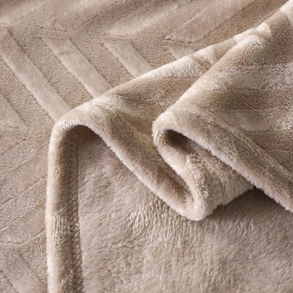 Whale Flotilla Soft Flannel Fleece Lightweight 50"x60" Throw Blanket, Brushed Chevron Design Fluffy Plush Cozy Blanket for All Seasons, Cham - Image 4