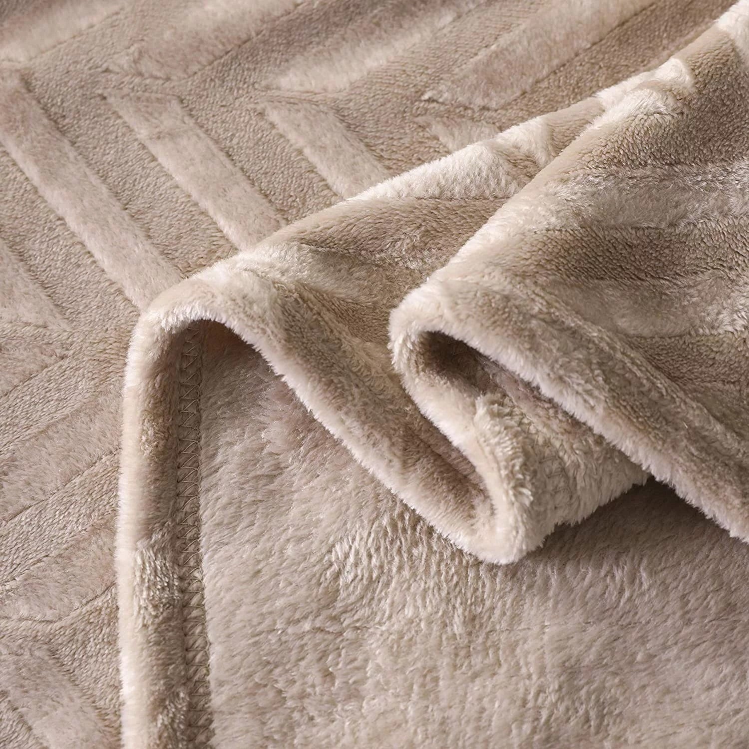Whale Flotilla Soft Flannel Fleece Lightweight 50"x60" Throw Blanket, Brushed Chevron Design Fluffy Plush Cozy Blanket for All Seasons, Cham - Image 4
