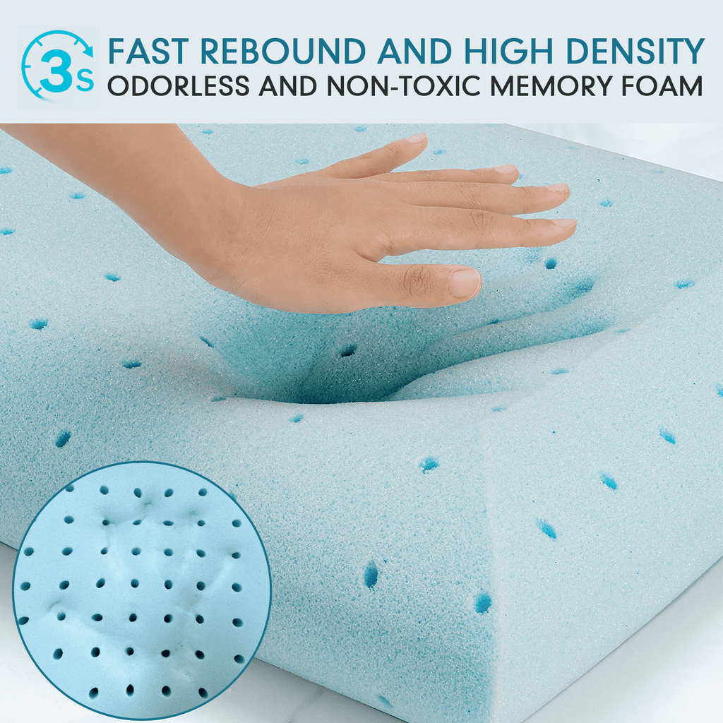 Gel Memory Foam Pillow, Queen Size Bed Pillow, Washable Cover, Cooling, Breathable Neck Pillow for Sleeping - Image 4