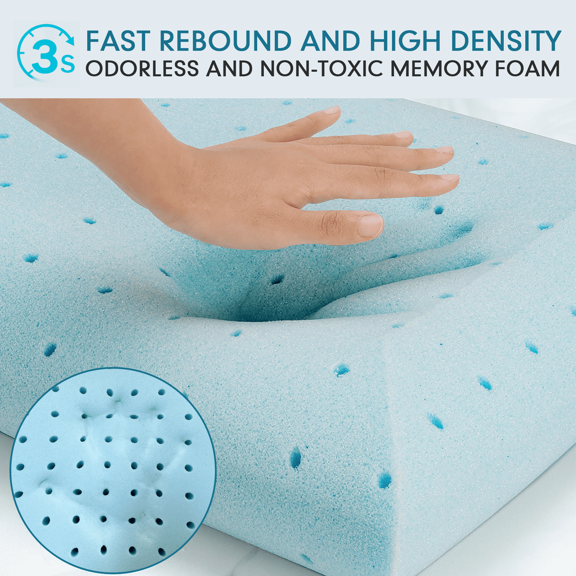 Gel Memory Foam Pillow, Queen Size Bed Pillow, Washable Cover, Cooling, Breathable Neck Pillow for Sleeping - Image 4