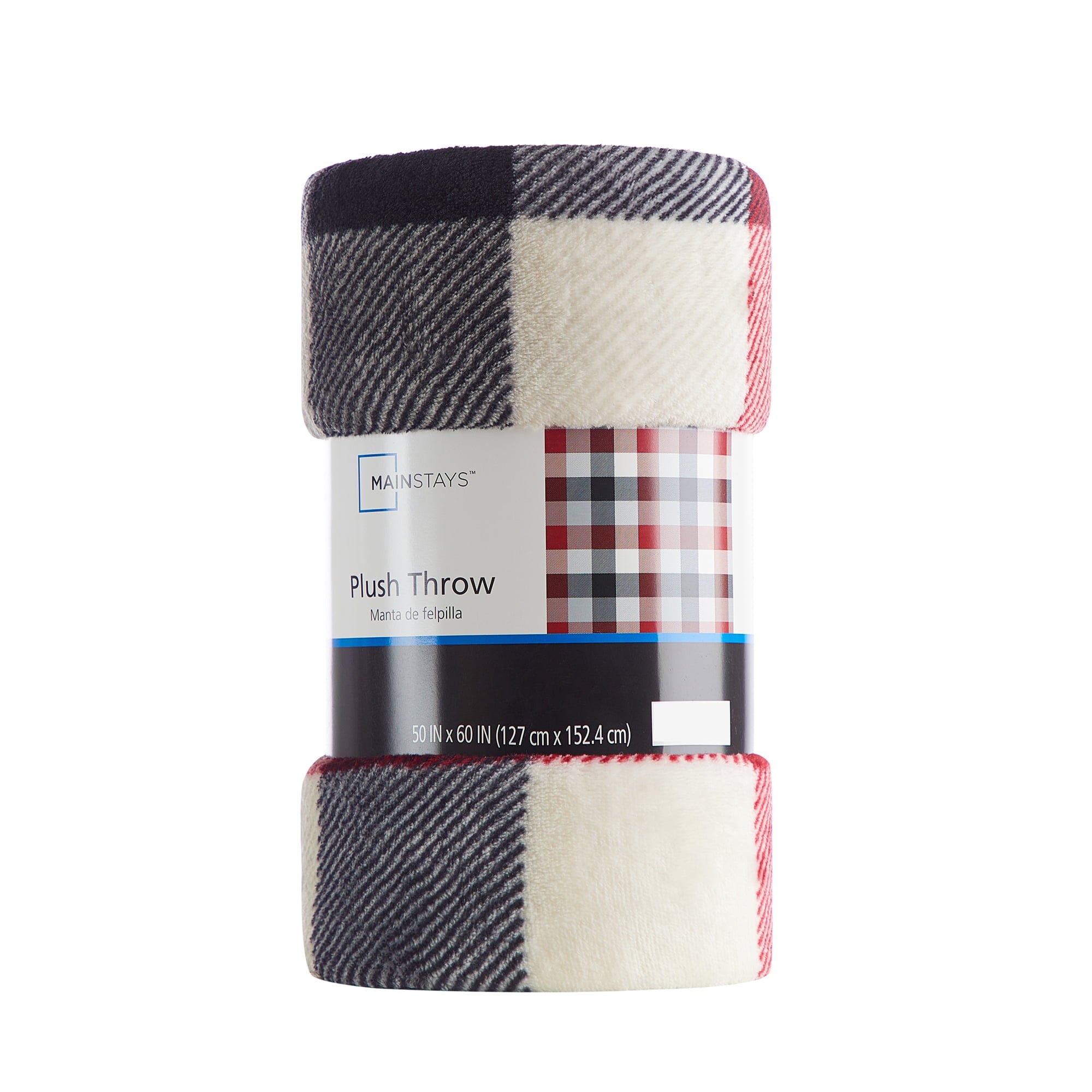 Cozy Plush Throw Blanket, Red Plaid 50" x 60" All Ages - Image 5