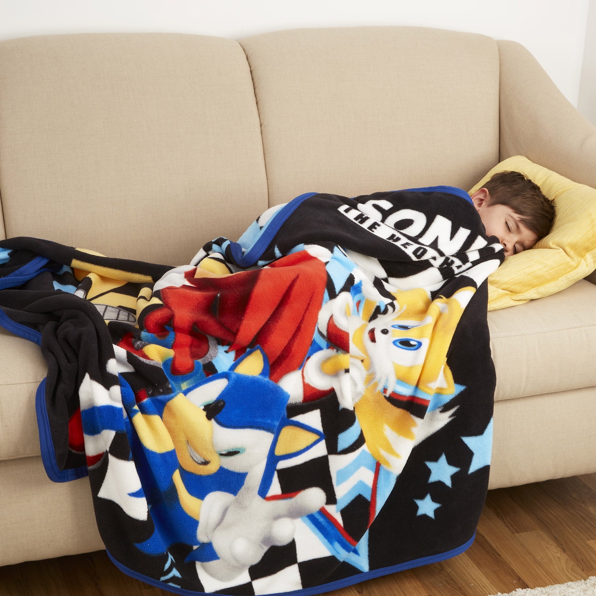 Kids Black Print Fleece Throw Blanket, 46 x 60 - Image 3