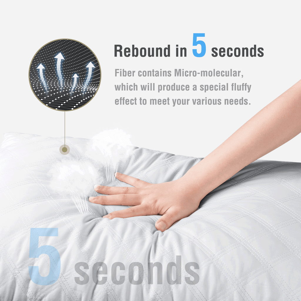 Bed Pillows Queen Size Set of 2 Pillows for Bed 2 Pack Cooling Hotel Collection Down Alternative Pillows 20 x 30 inches - Image 2