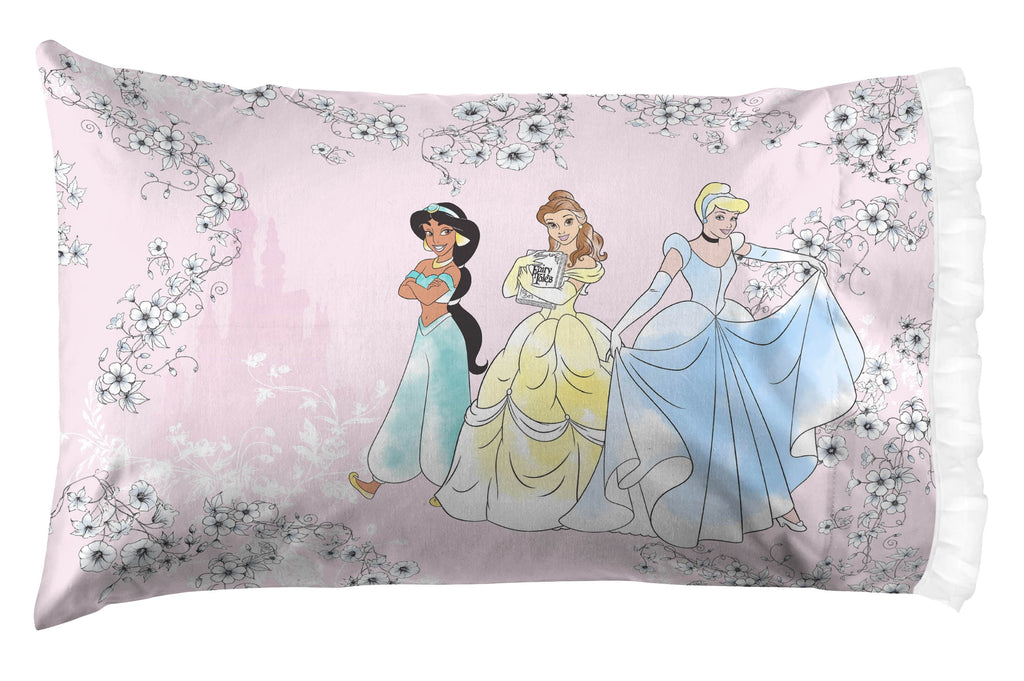 Princess Floral Gardens 2-Piece Twin/Full Reversible Comforter Set, Polyester Microfiber, Pink & White - Image 5