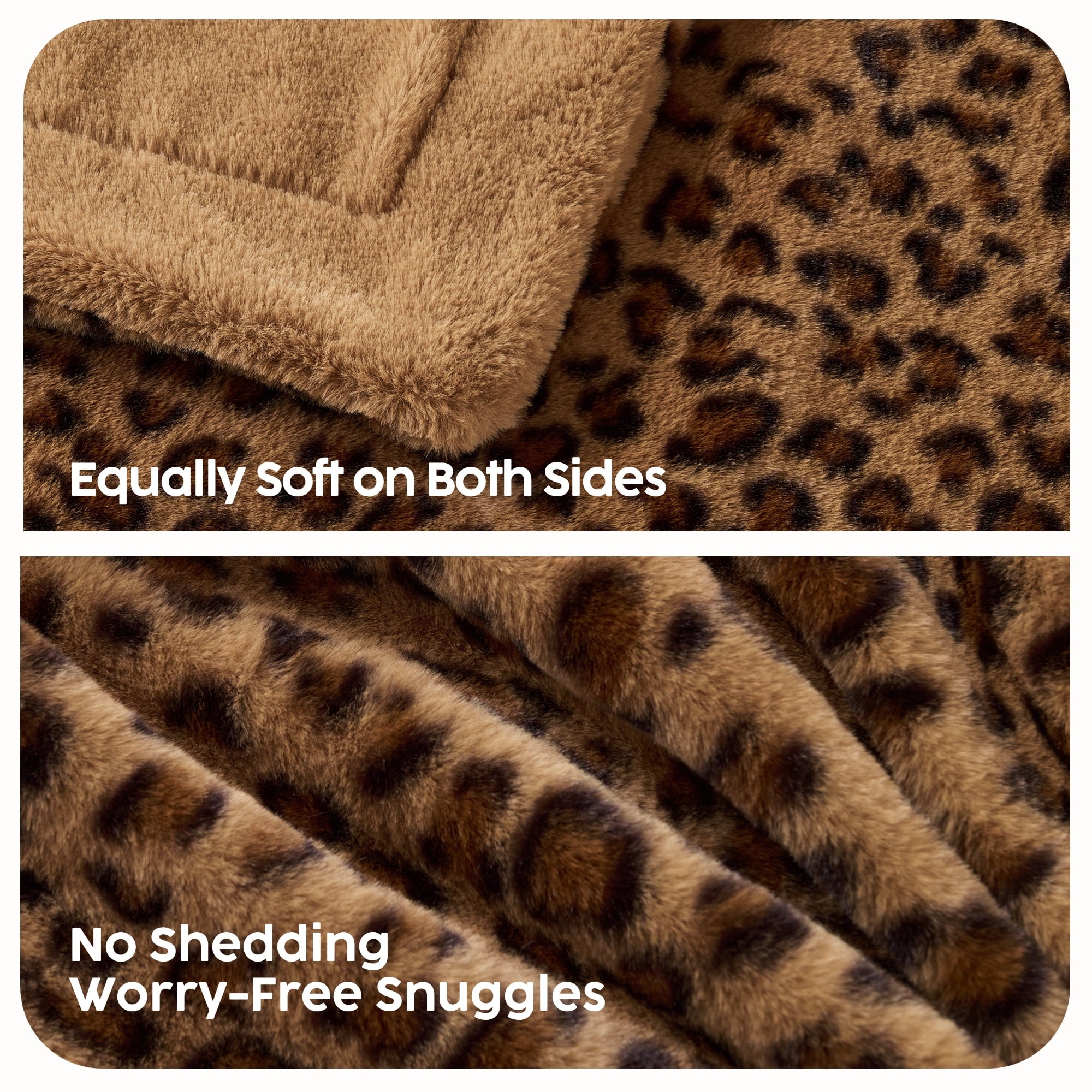 Leopard Print Throw Blanket Soft Cozy Fluffy Plush Cheetah Print Blanket for Home Decor,50"x60",Brown - Image 4