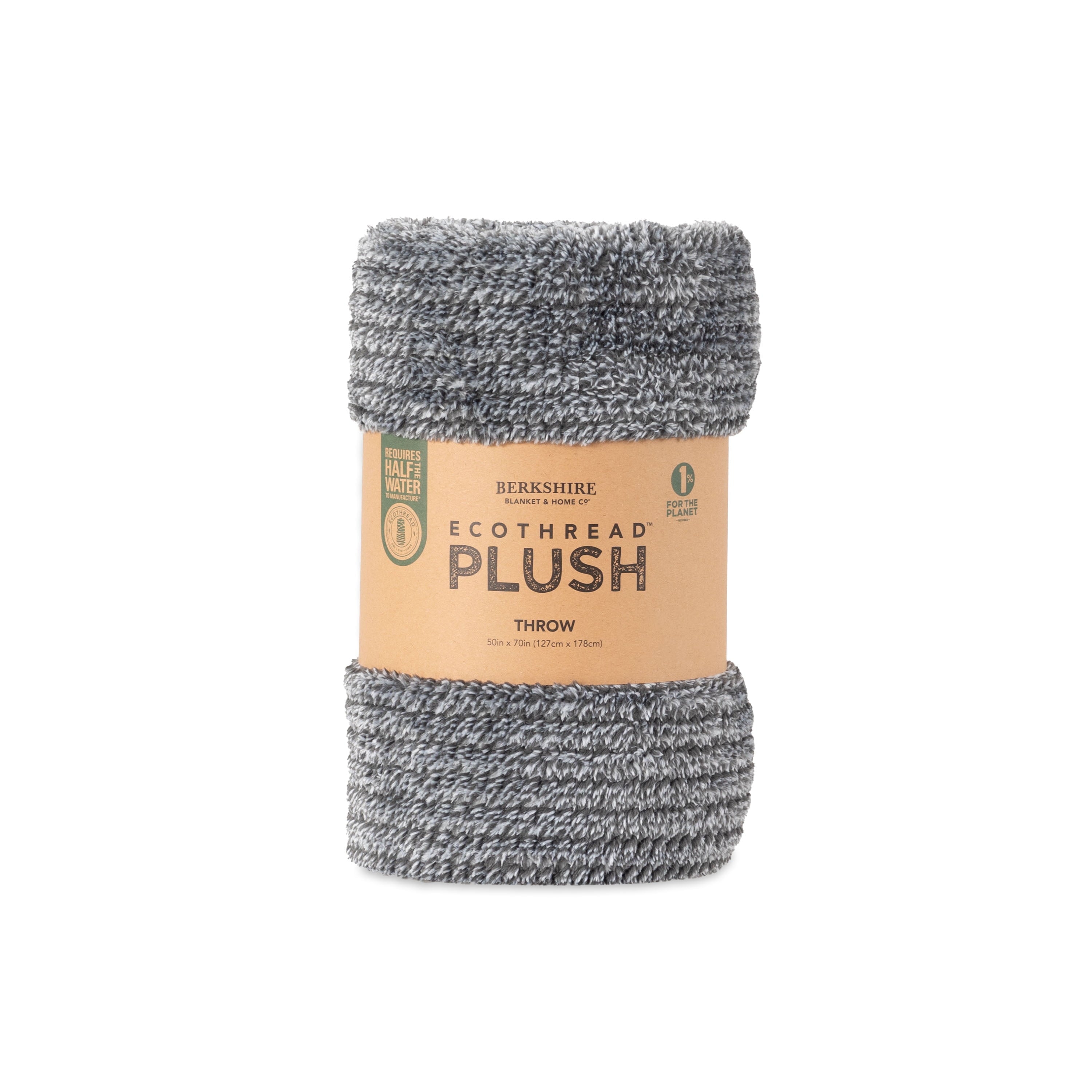 EcoThread ™ Plush Textured Heathered Soft Oversized Throw Blanket, Gray - Image 6