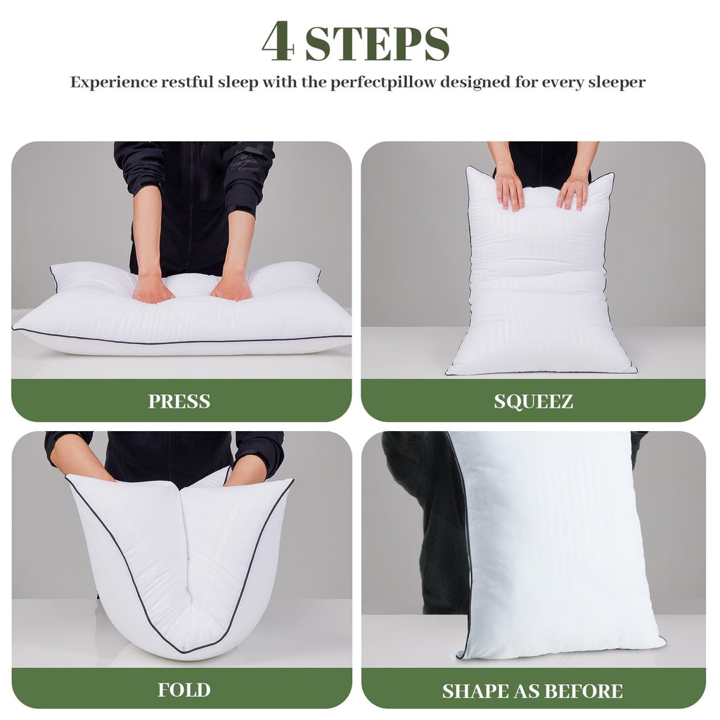 Pillows Standard Size Set of 2, Hotel Quality, Down Alternative Gusseted Bed Pillows for Side, Back, And Stomach Slee... - Image 3