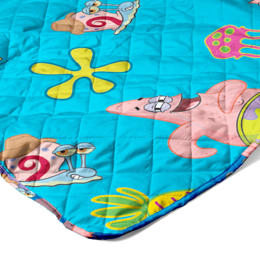 Spongebob Tropical Waltz Quilted Throw Blanket 60x80 inches, Kids Character Bedding - Image 6