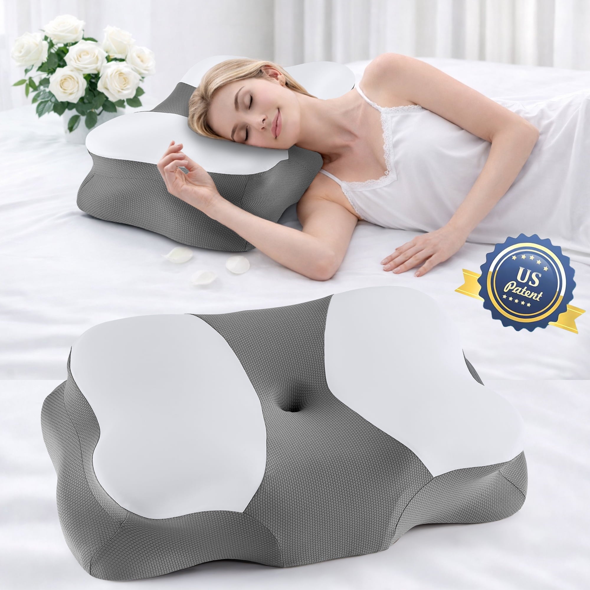 KAIPARA Memory Foam Cervical Pillow for Sleeping Support - Orthopedic Bed Pillow for Neck, Shoulder Pain Relief, Adults, Side Sleeper Pillow - Image 5