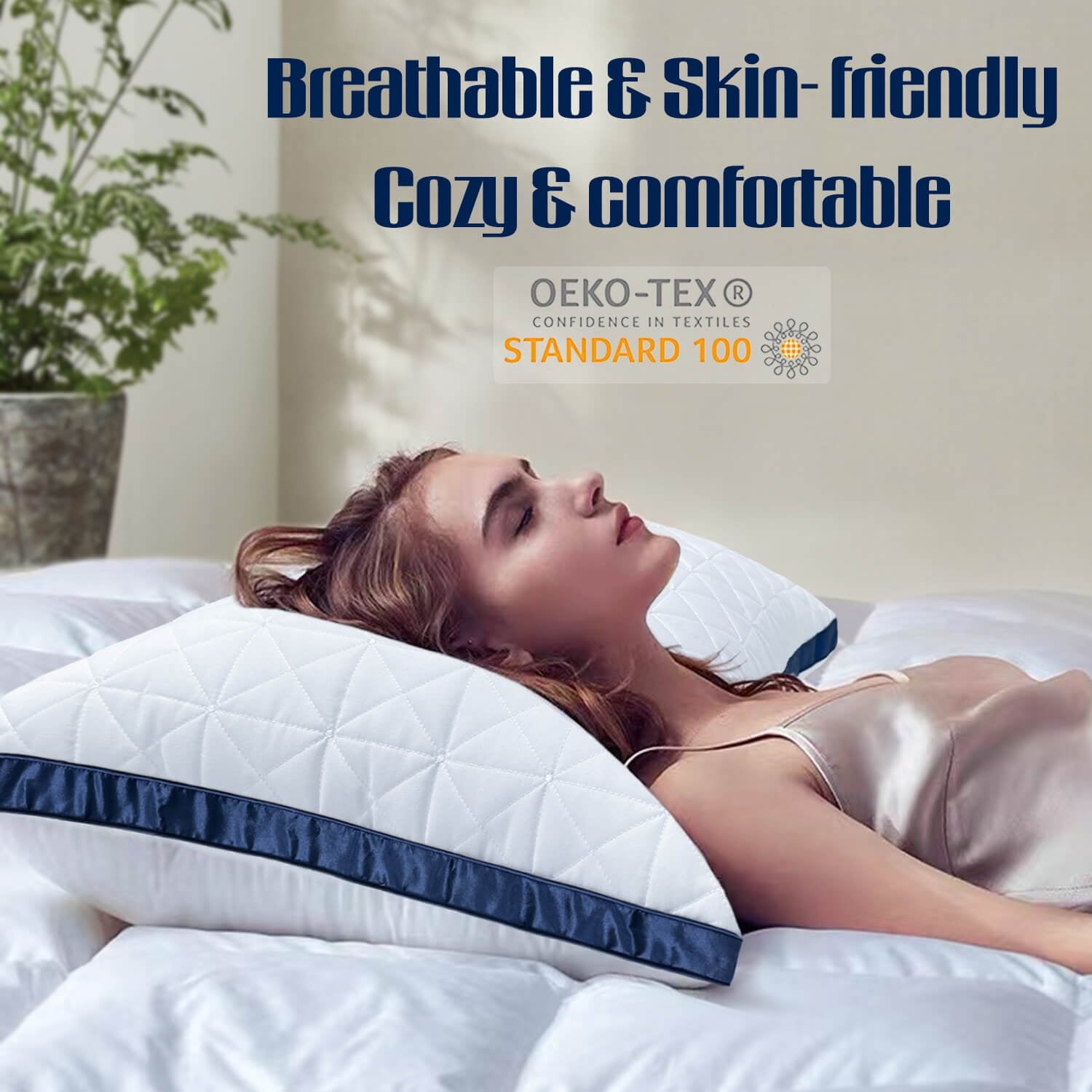 King Size Pillows Set of 2 - Cooling Hotel Luxury Bed Pillows for Sleeping 2 Pack, Supportive Breathable Down Alterna... - Image 5