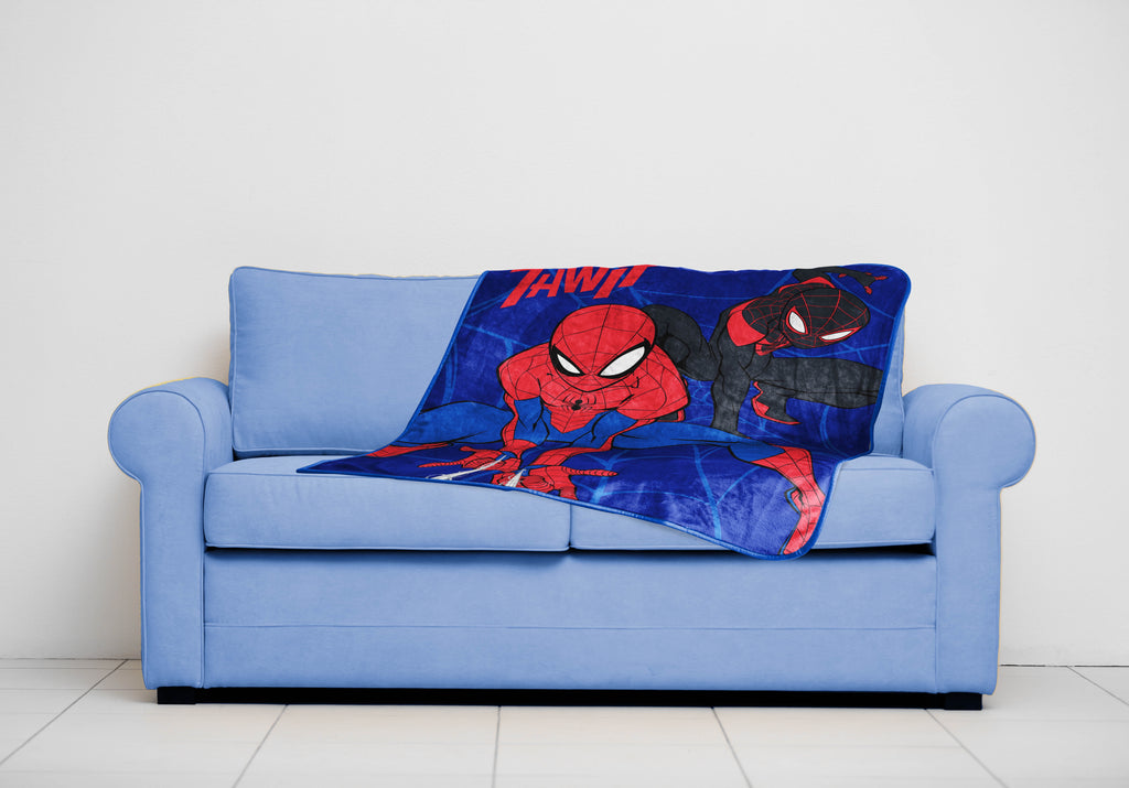 Spider-Man Kids Throw Blanket, 46 x 60, Microfiber, Blue, Marvel - Image 5