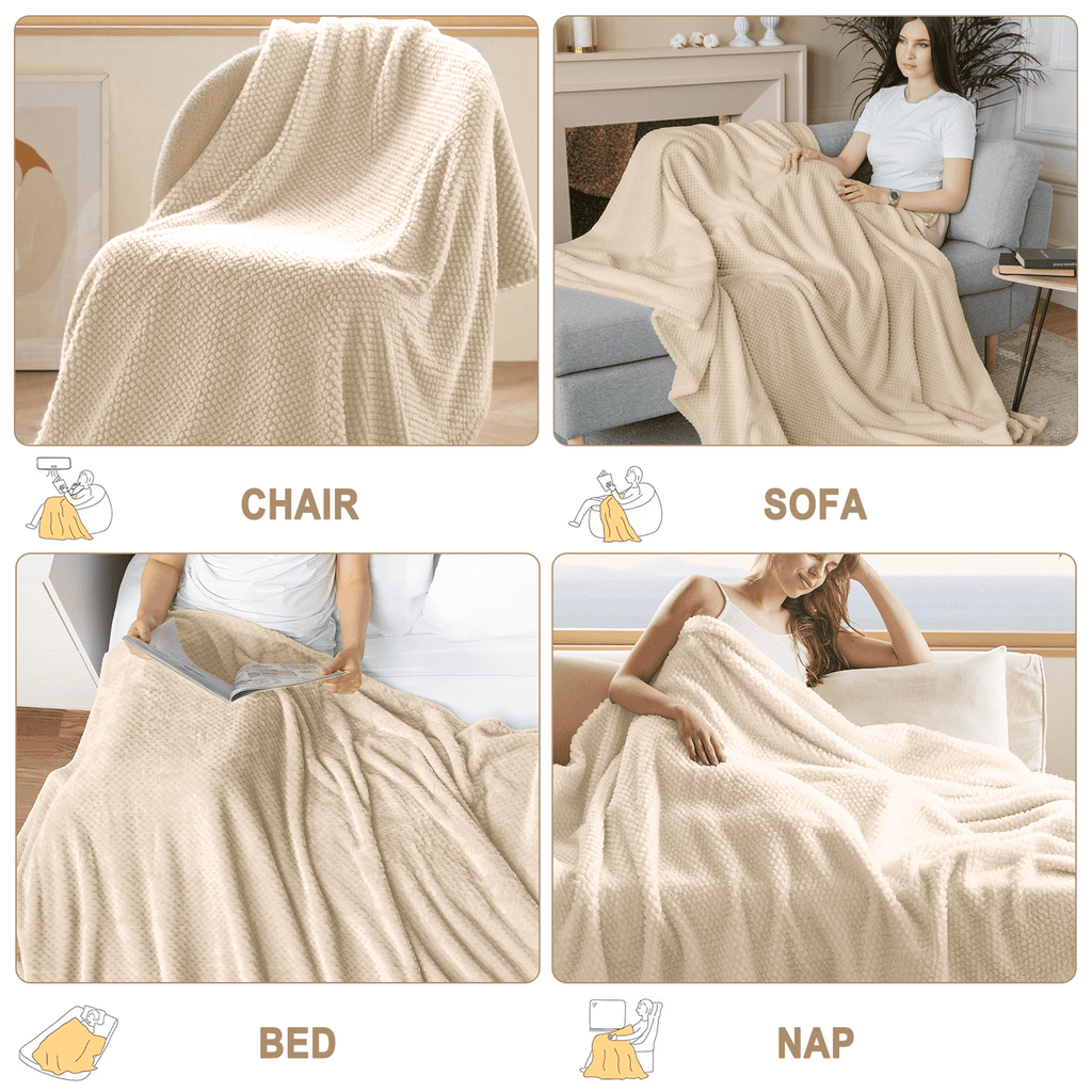 GPED Ultra Soft Throw Blanket, Warm Cozy Blankets 260GSM for Couch Bed Chair, Breathable and Lightweight Blankets for All Seasons, Decor & G - Image 6