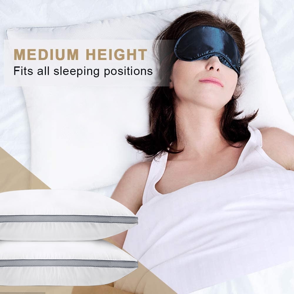 2 Pack Cotton Down Alternative Pillows,Queen Size Bed Pillows Gusseted Hypoallergenic - Image 5